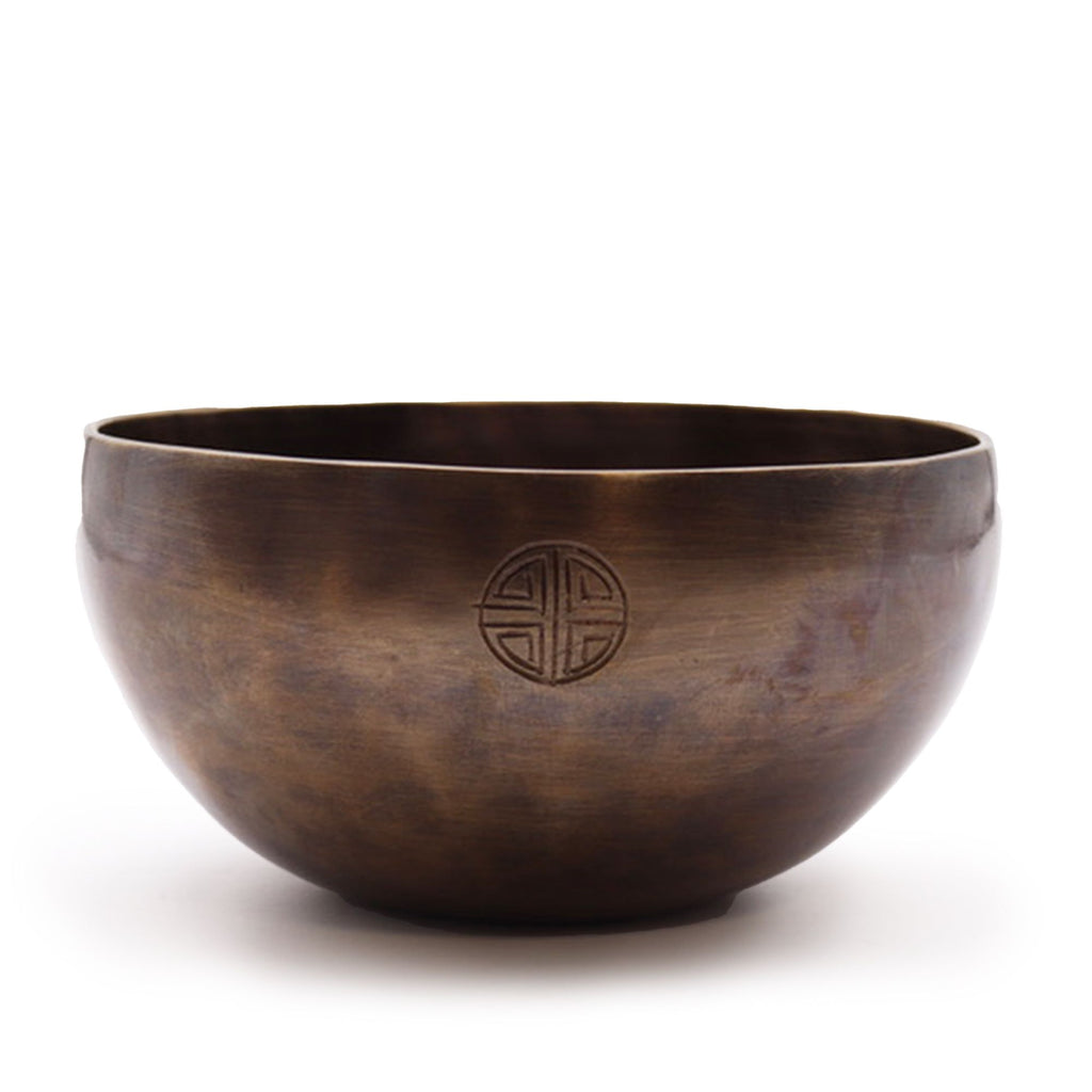 Large Indian Moon Phase Singing Bowl with Decorative Design