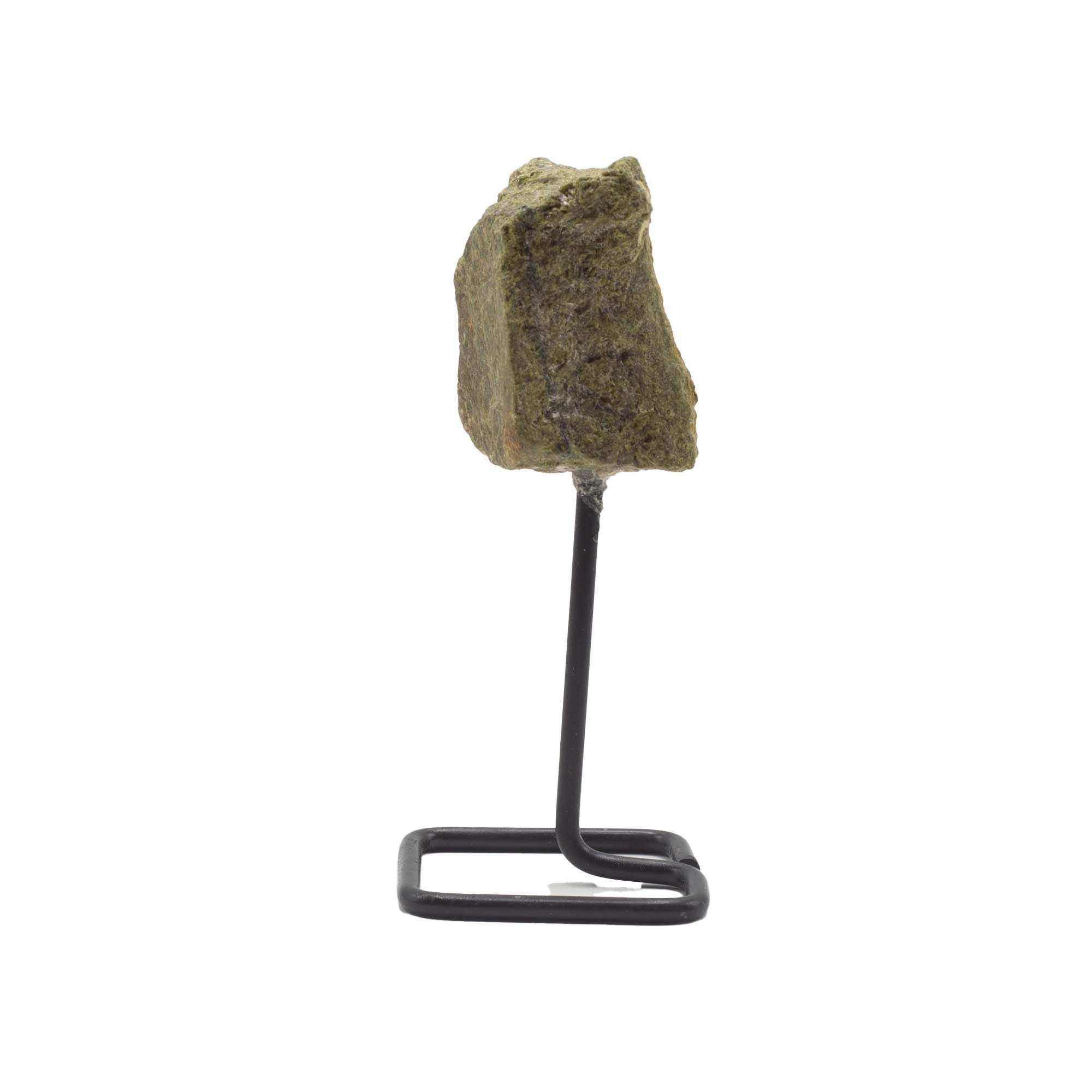 Epidote Mineral Specimen on Metal Stand for Unique Displays