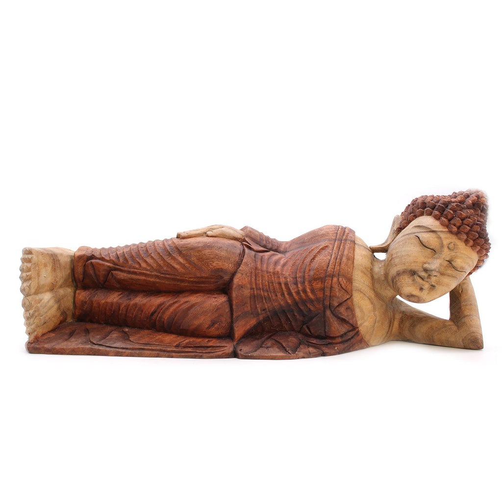 Sleeping Buddha Hand Carved Statue 50cm Unique Art Piece