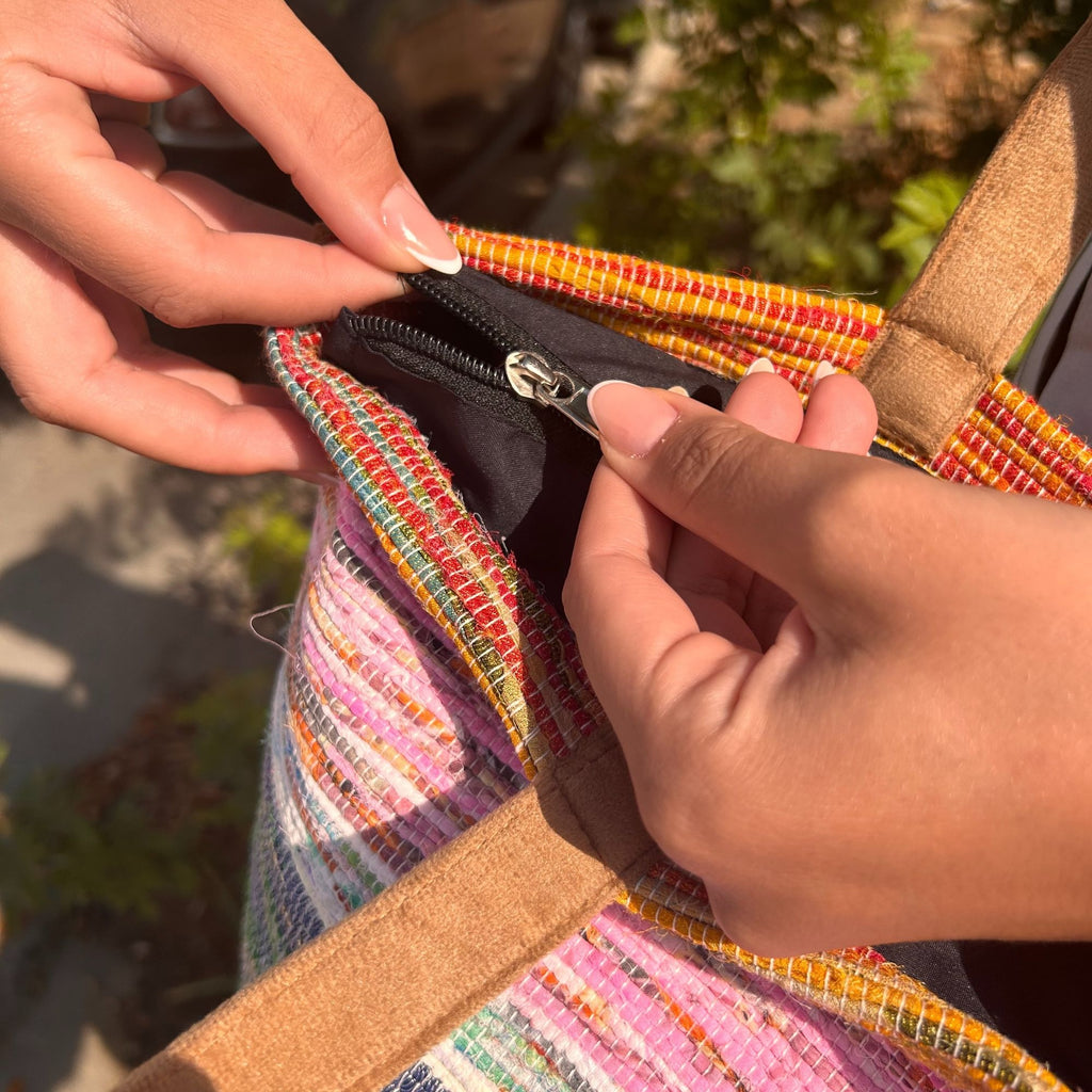 Recycled Big Rug Bag in Shades of Dusk for Stylish Storage