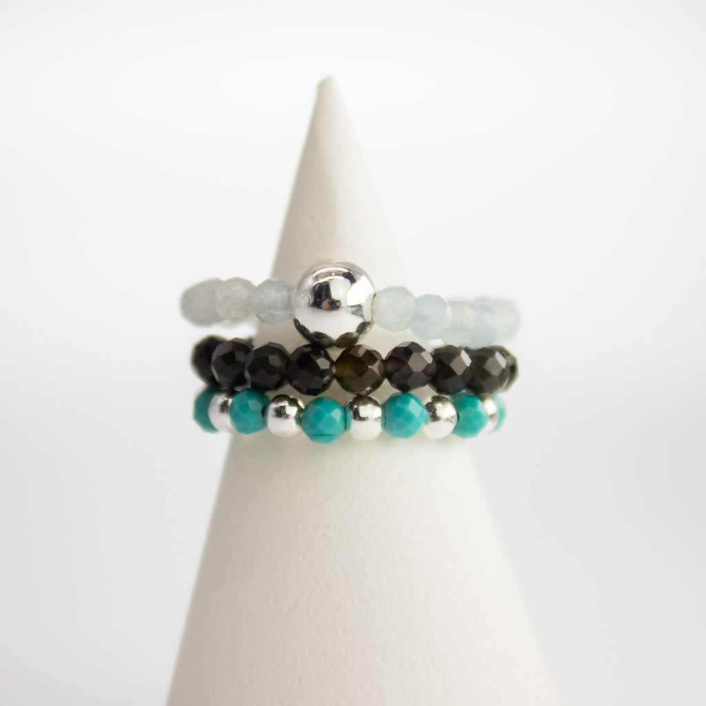 Nymph Spirit Gemstone Ring Set Endless Ocean for Unique Style