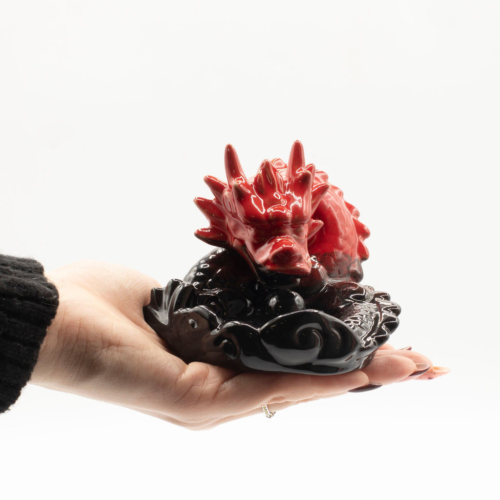 Backflow Incense Burner Small Red Dragon for Stunning Effects