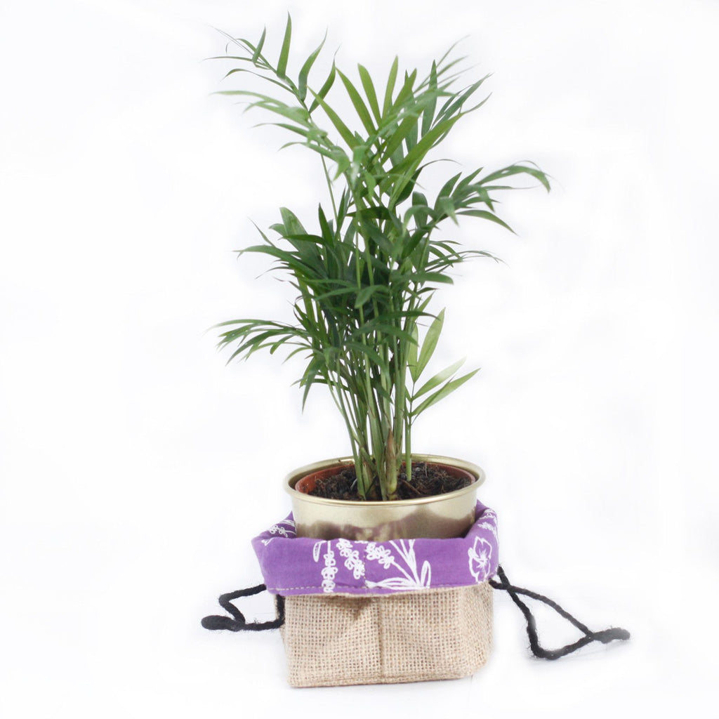 Natural Jute Cotton Gift Bag with Lavender Lining for Gifting