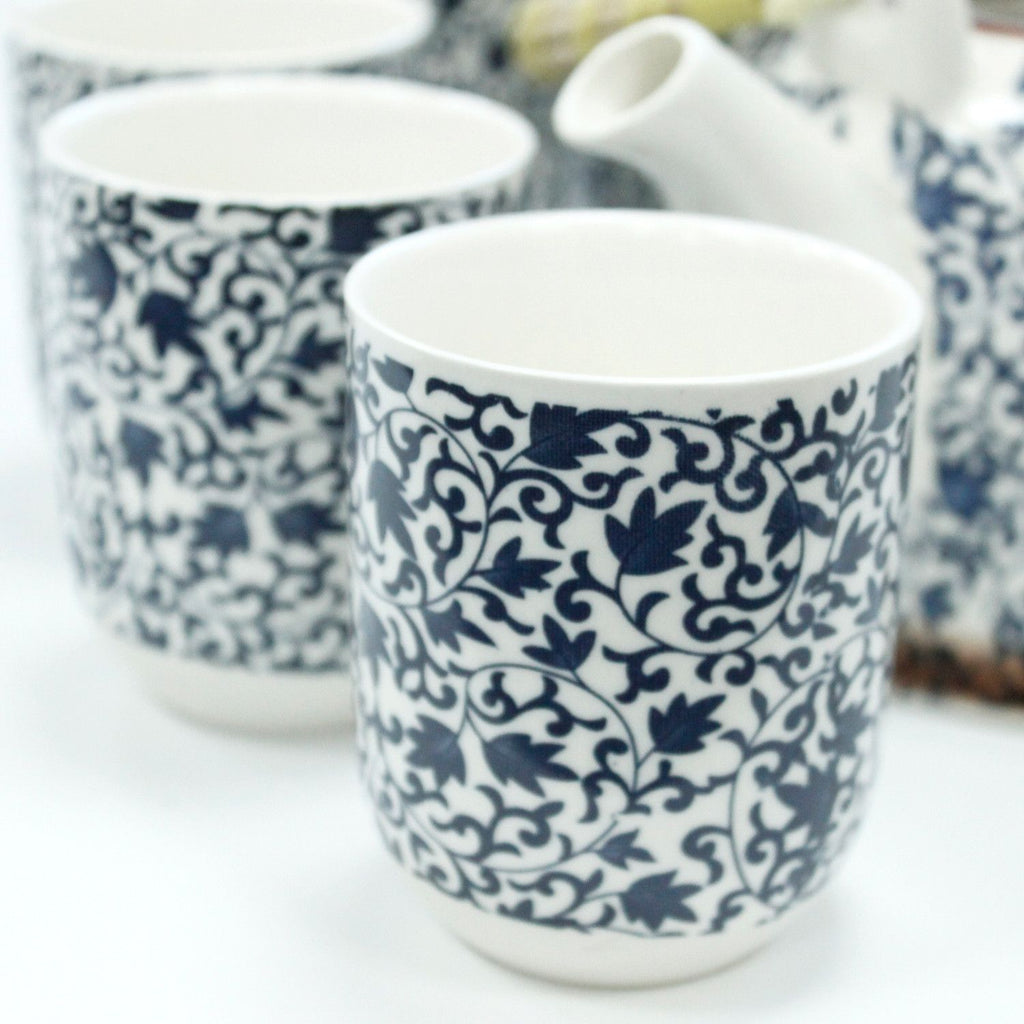 Herbal Teapot Set with Blue Pattern for Tea Lovers and Gifting