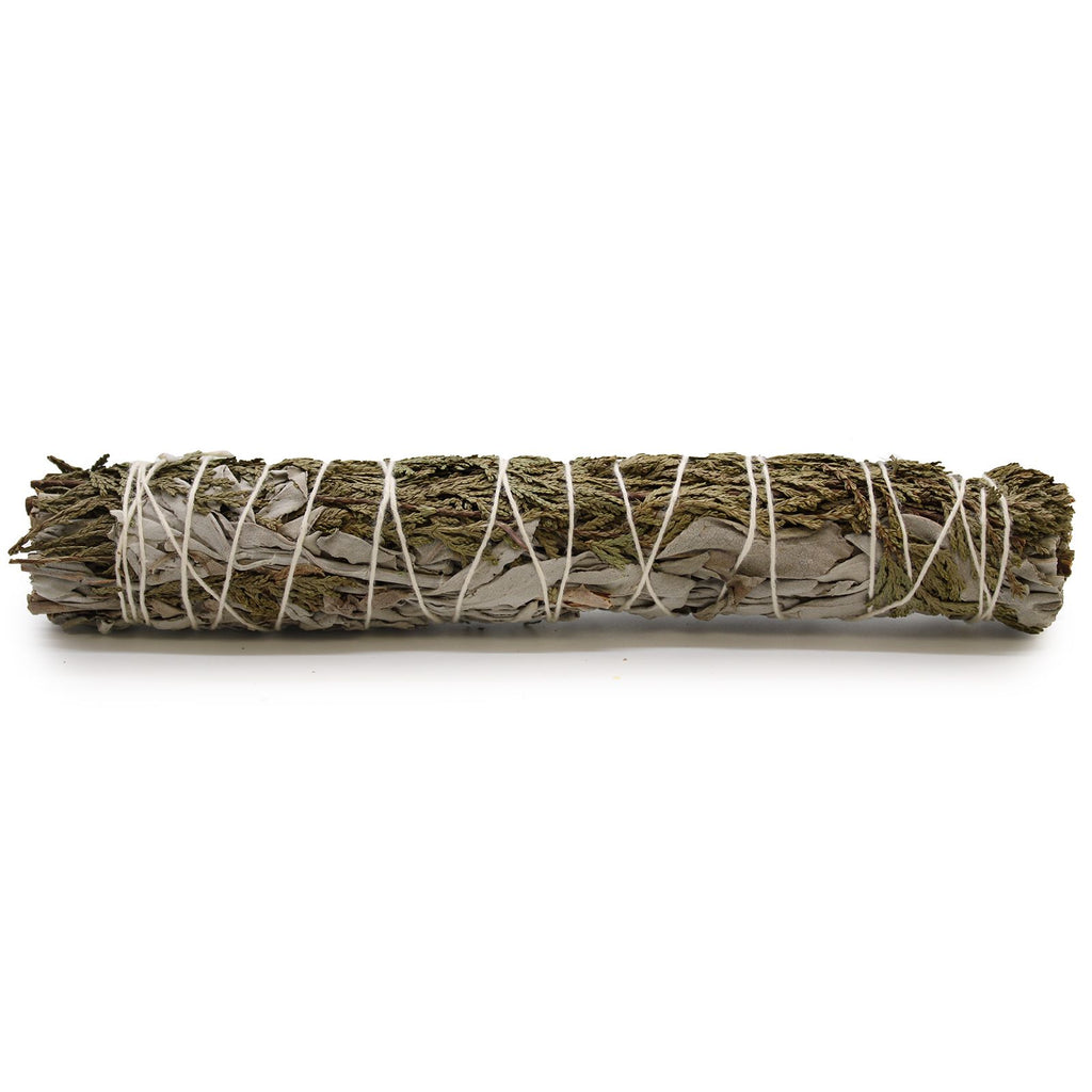 White Sage and Cedar Smudge Stick 22 cm for Cleansing Rituals