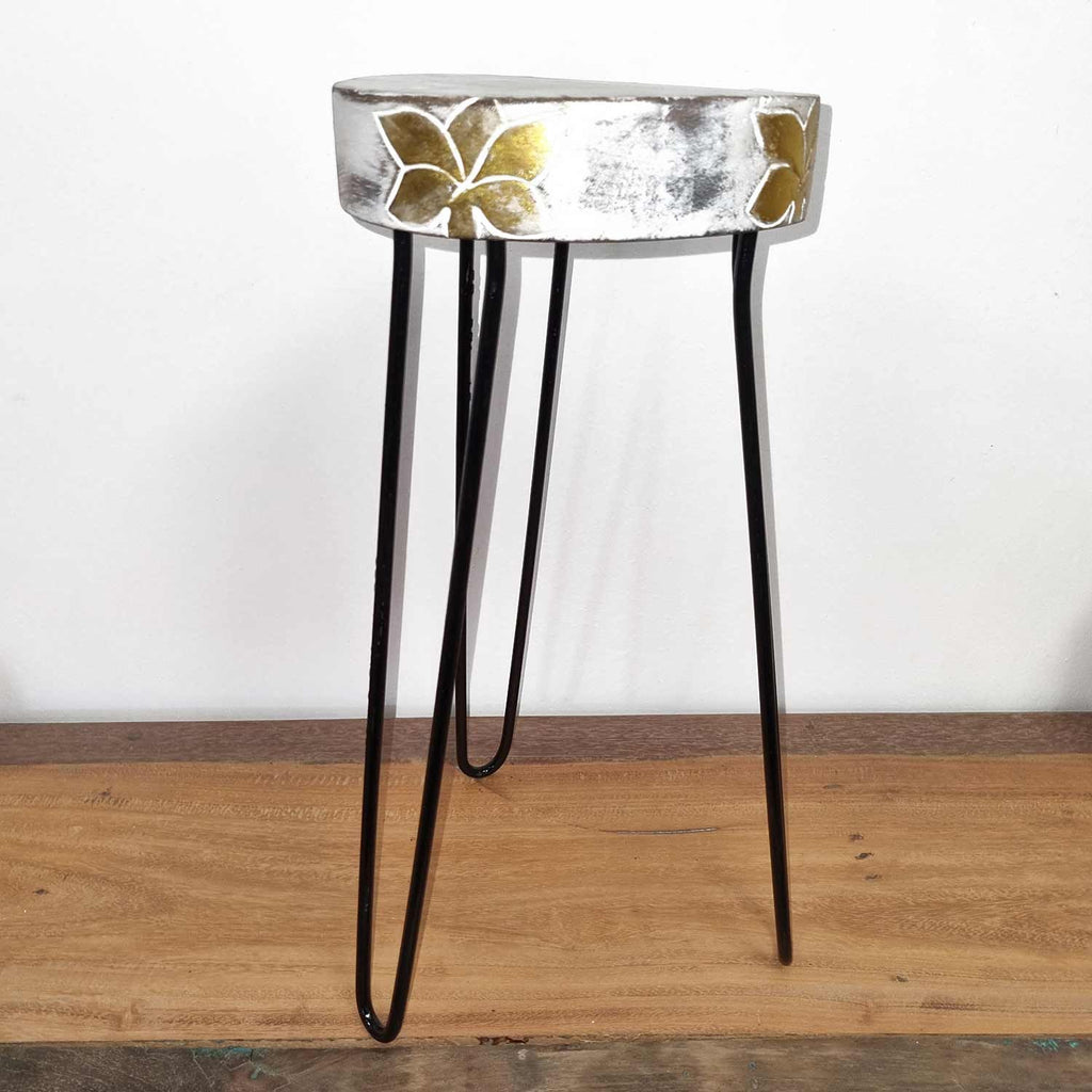 Albasia Wood Plant Stand in Whitewash for Stylish Home Displays
