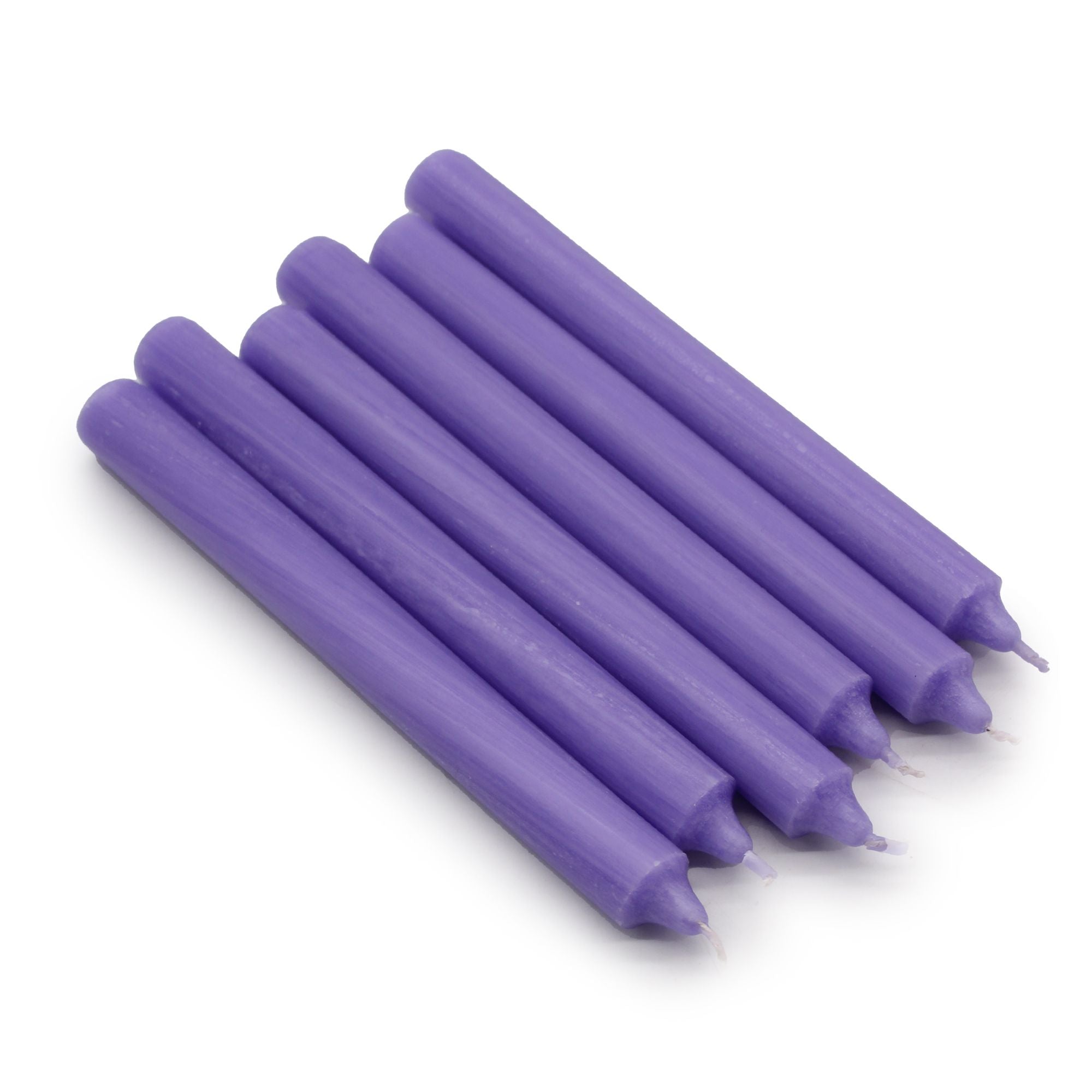 Solid Colour Dinner Candles Rustic Lilac Pack of 5 for Dining