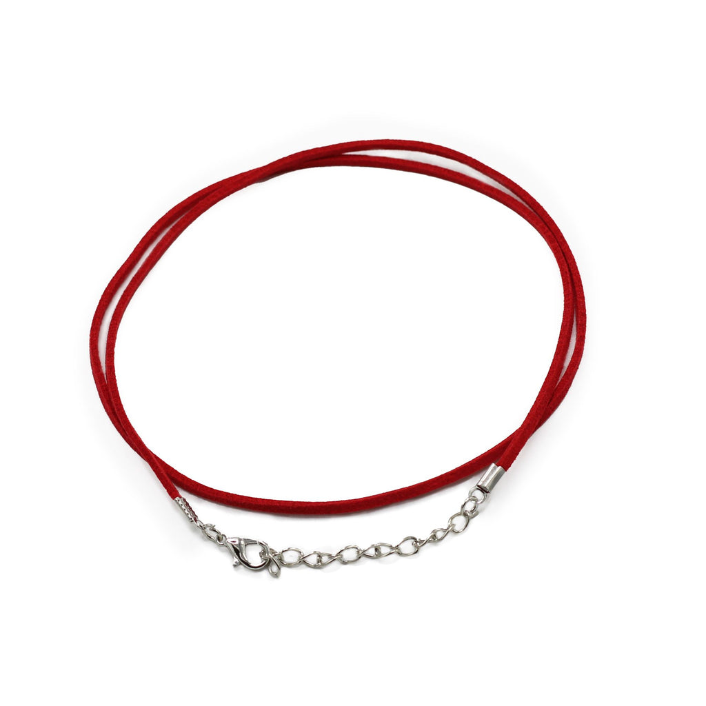 Vibrant Red Faux Leather Pendant Cord 2.5mm Thick for Jewellery