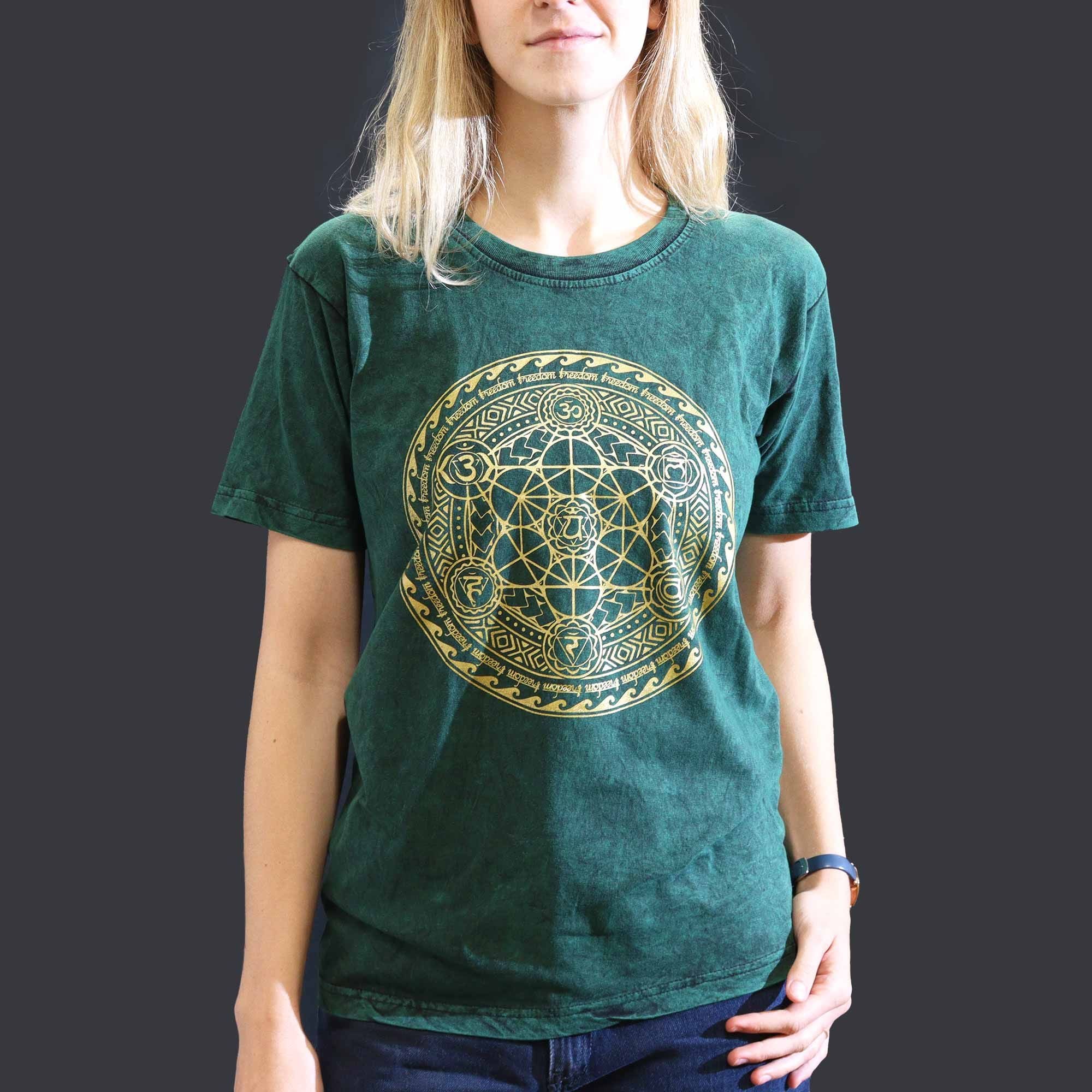 Nomad Sari Stonewashed Cotton T Shirt in Green for Casual Wear