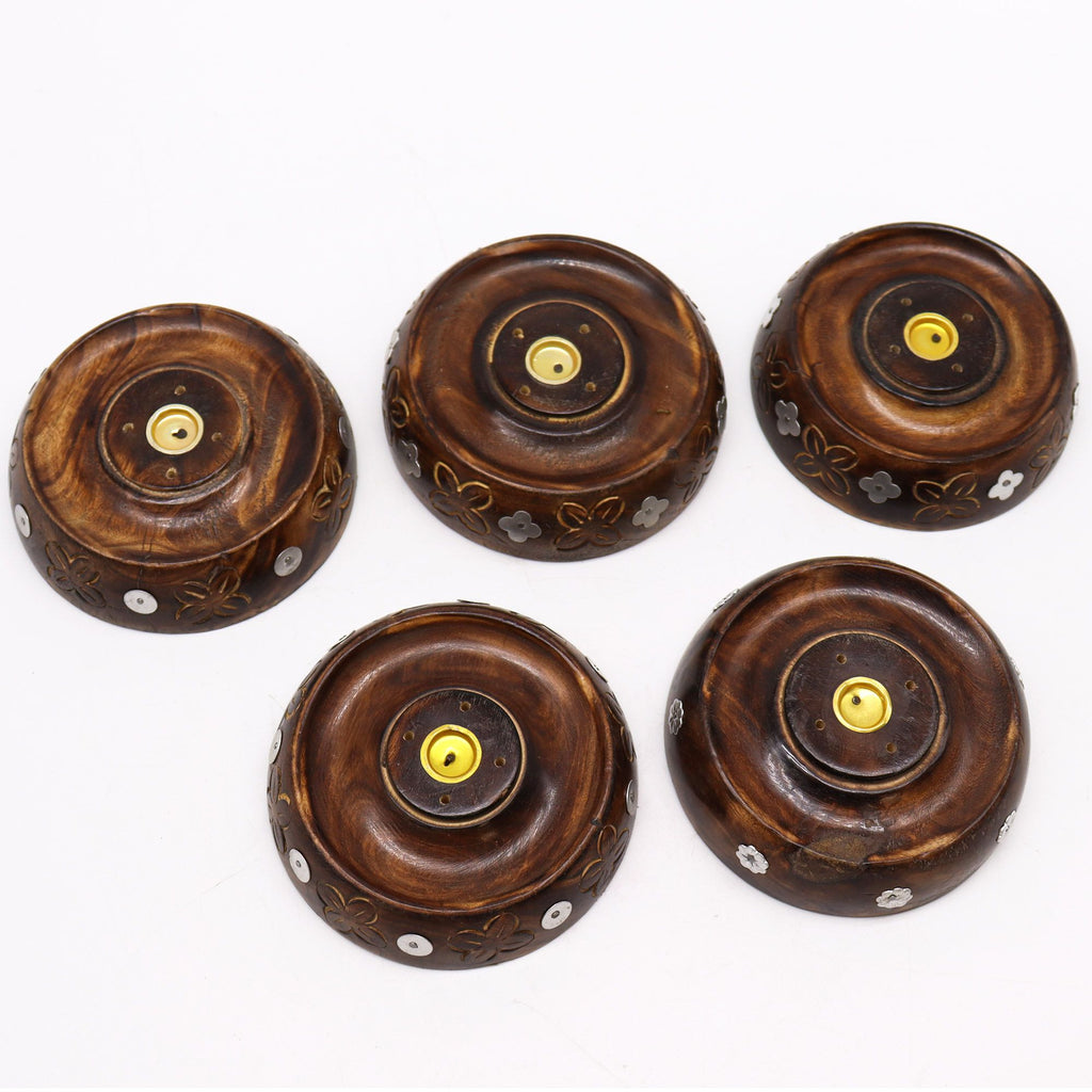 Mango Wood Cone & Stick Burner with Unique Designs for Incense