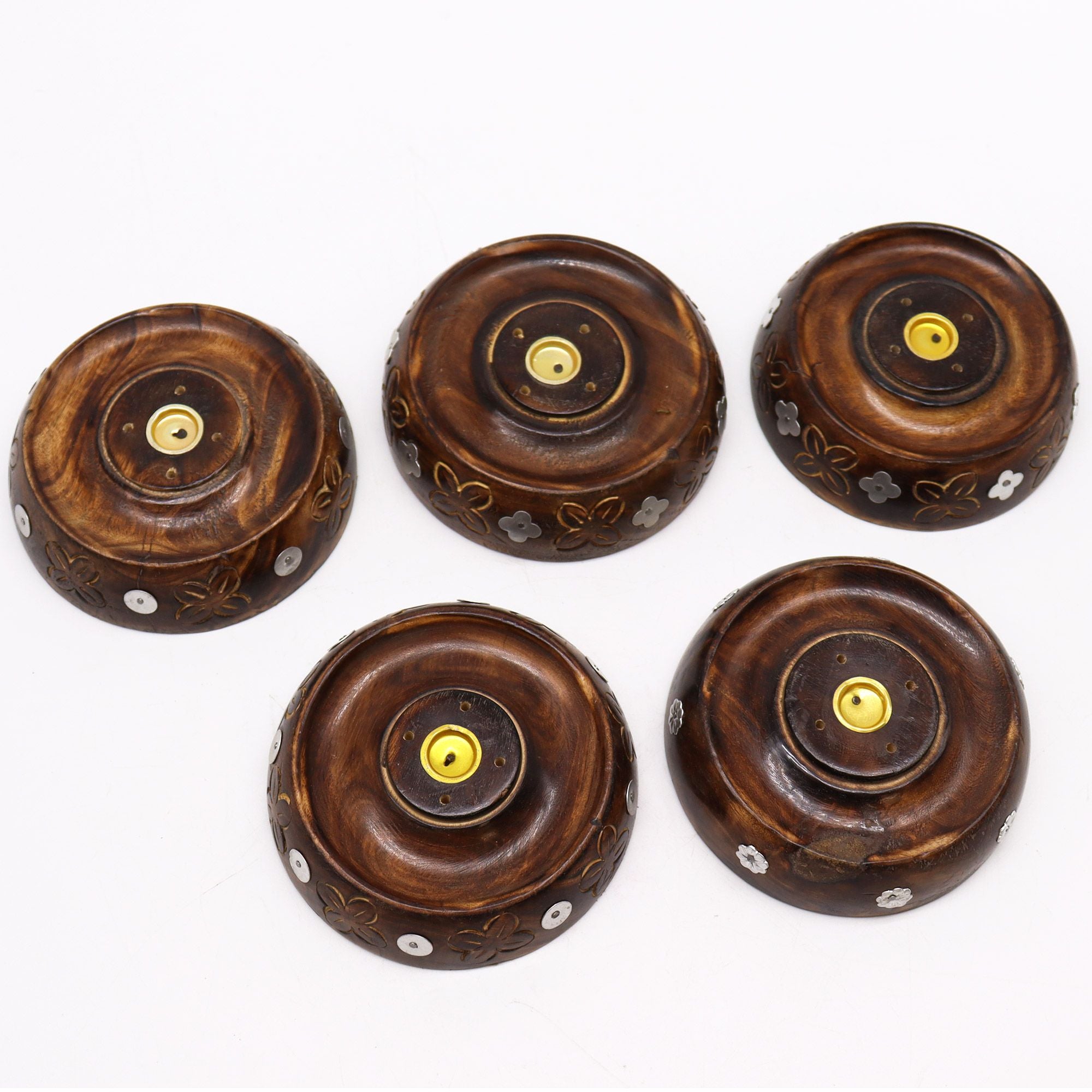 Mango Wood Cone & Stick Burner with Unique Designs for Incense