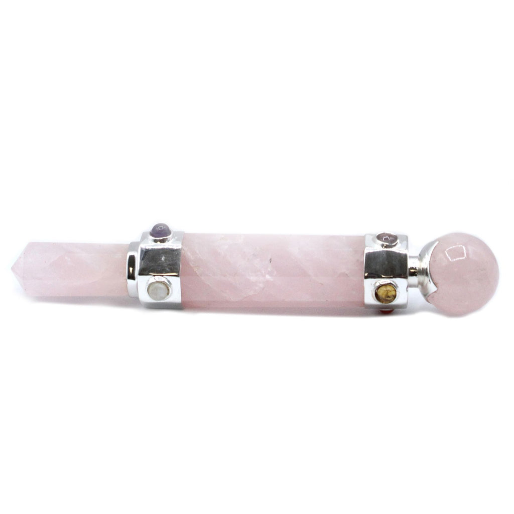 Hexagonal Crystal Healing Wand 12cm Rose Quartz for Home Decor