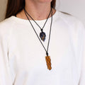 Laced Gemstone Teardrop Pendant with Stunning Sodalite Design
