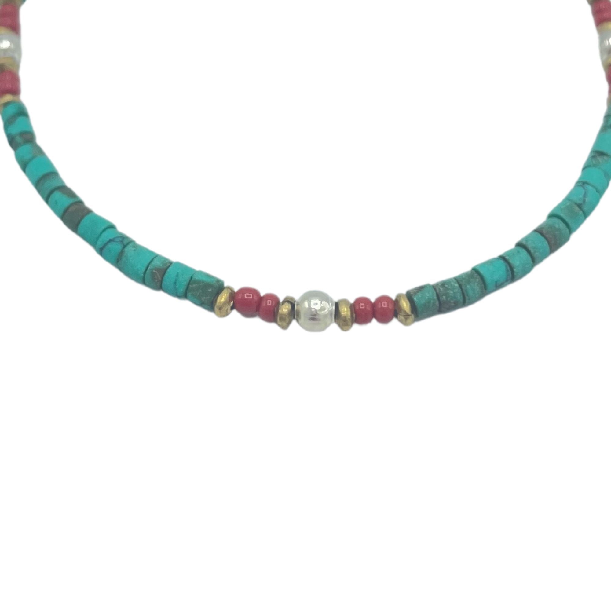 Nepalese Extra Fine Gem Bracelet with Vibrant Turquoise Beads