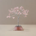 Rose Quartz Gemstone Tree with Orgonite Base and 80 Stones