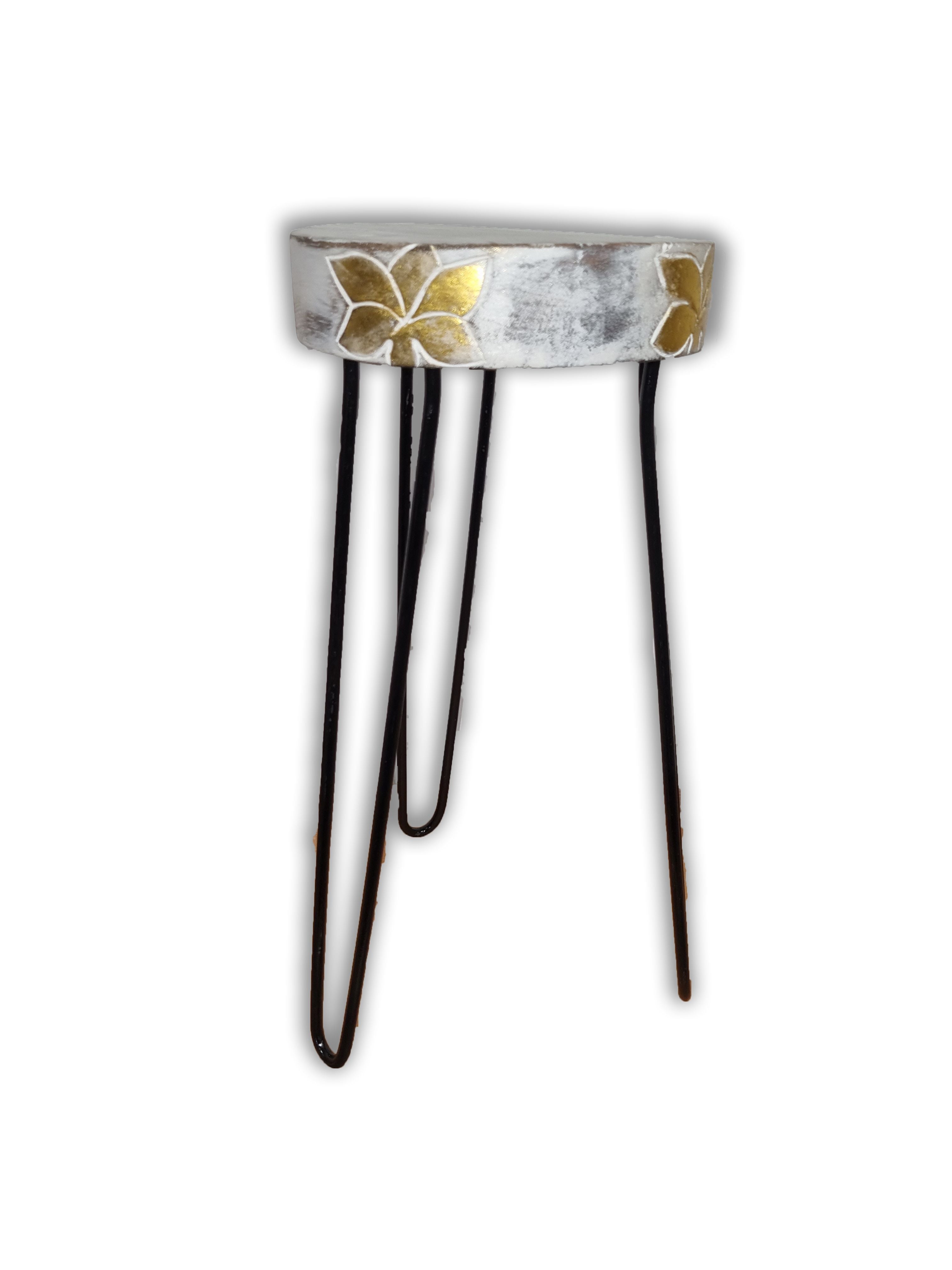 Albasia Wood Plant Stand in Whitewash for Stylish Home Displays