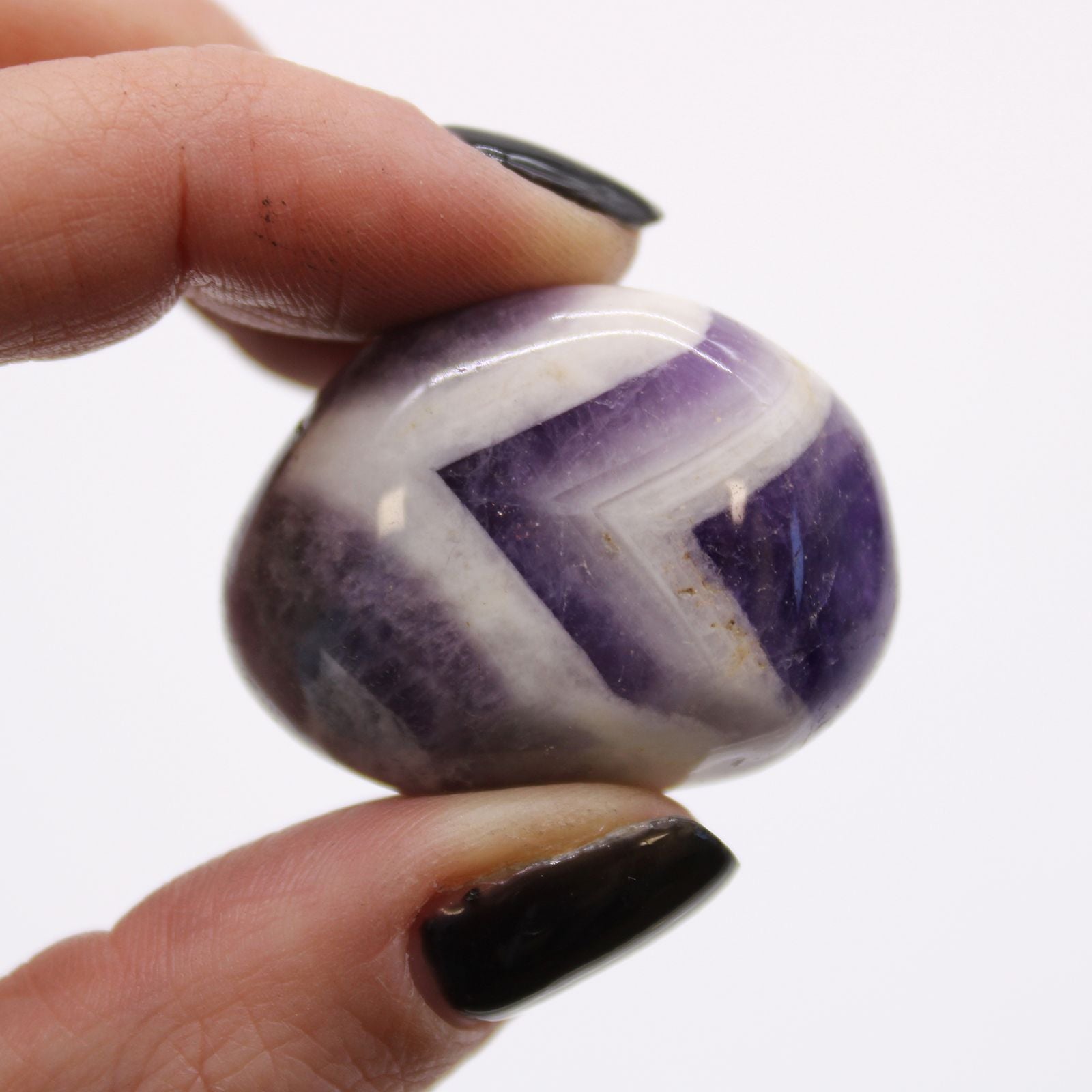 Medium Chevron Amethyst African Tumble Stones for Home Decor