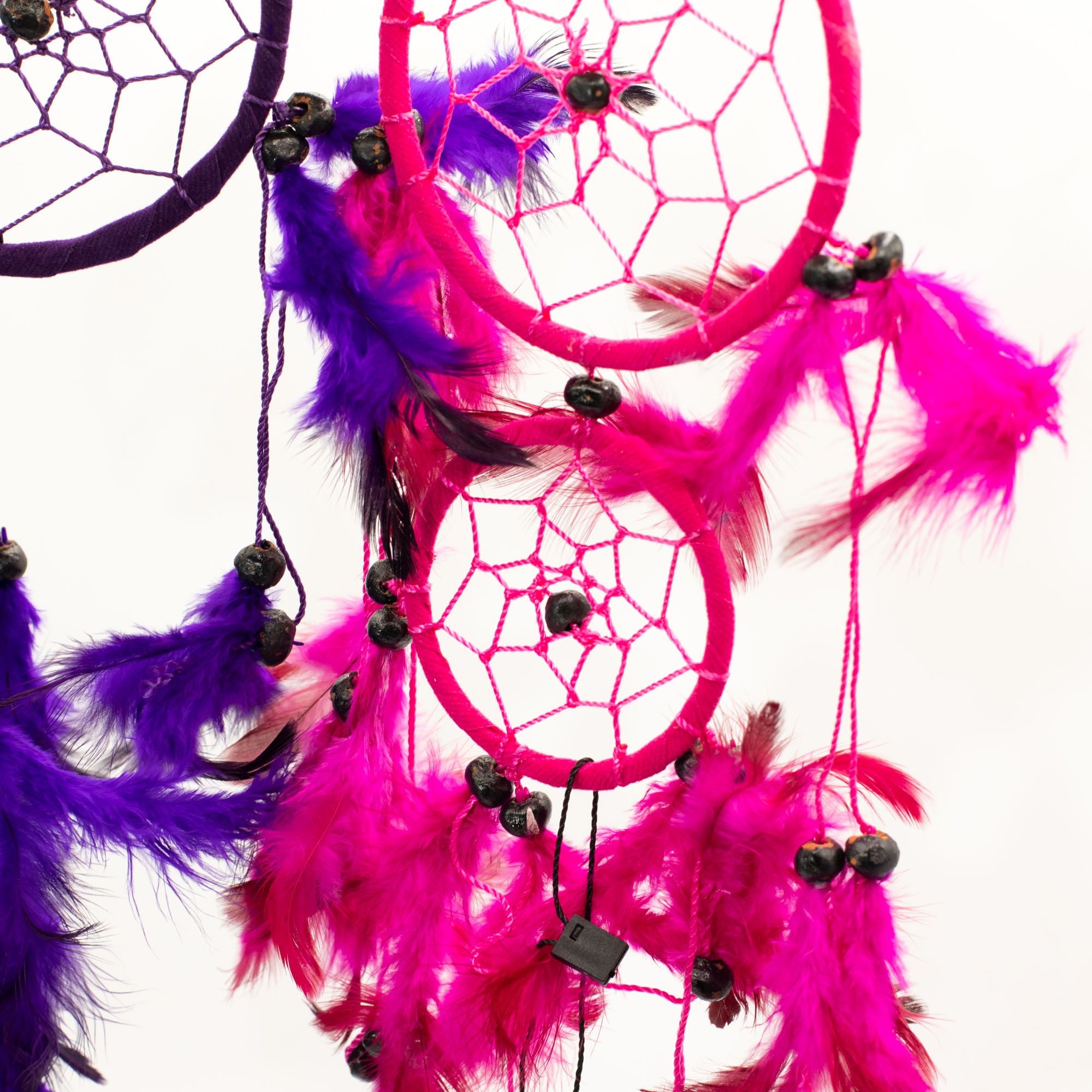 Bali Dreamcatchers Medium Round Turquoise Pink Purple Design