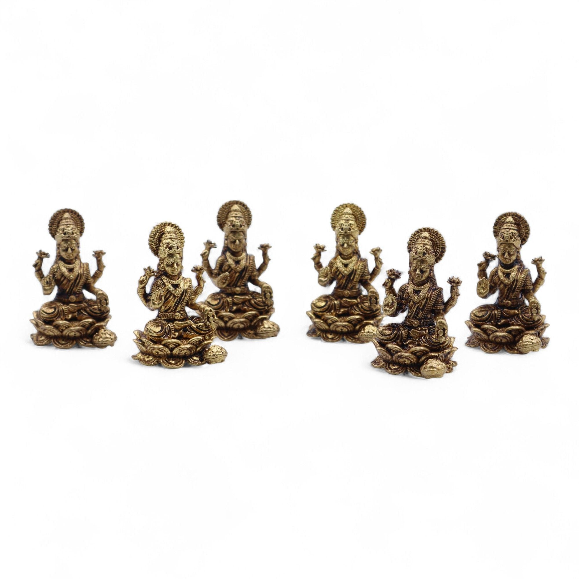 Brass Miniature Gods Laxmi Figurine for Prosperity and Abundance