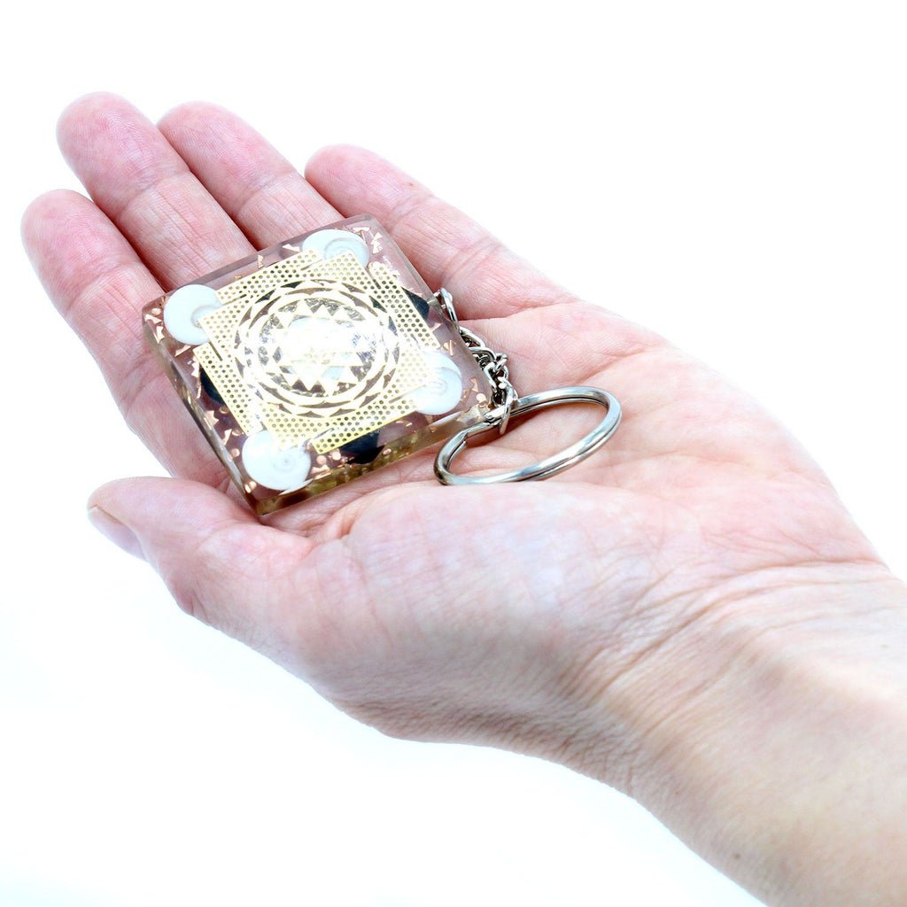 Stylish Orgonite Power Keyring for Home Protection with Tourmaline