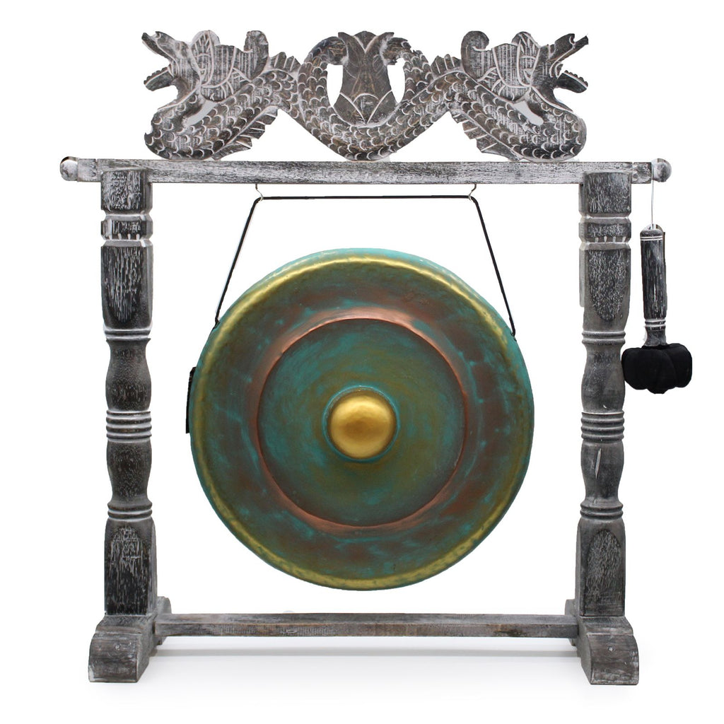 Medium Greenwash Healing Gong with Stand 50cm for Home Decor