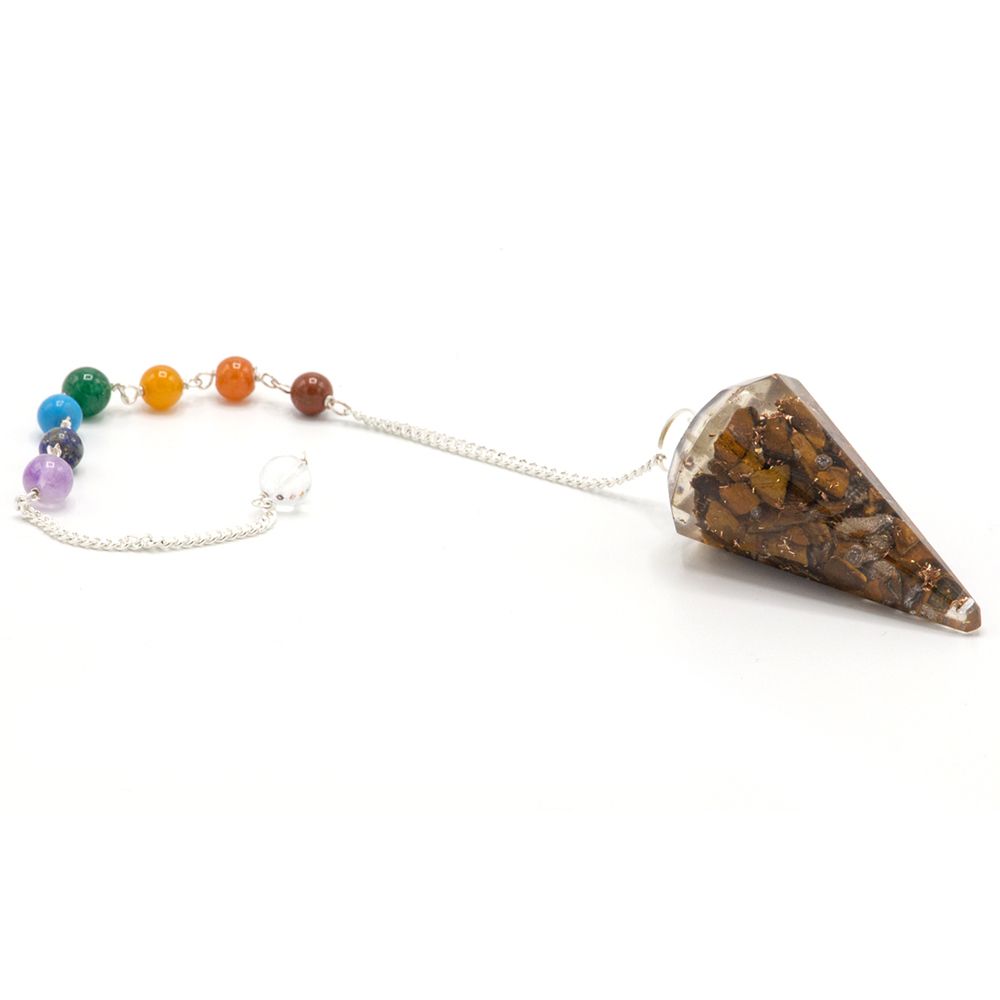 Orgonite Power Chakra Pendulum with Tiger Eye for Dowsing