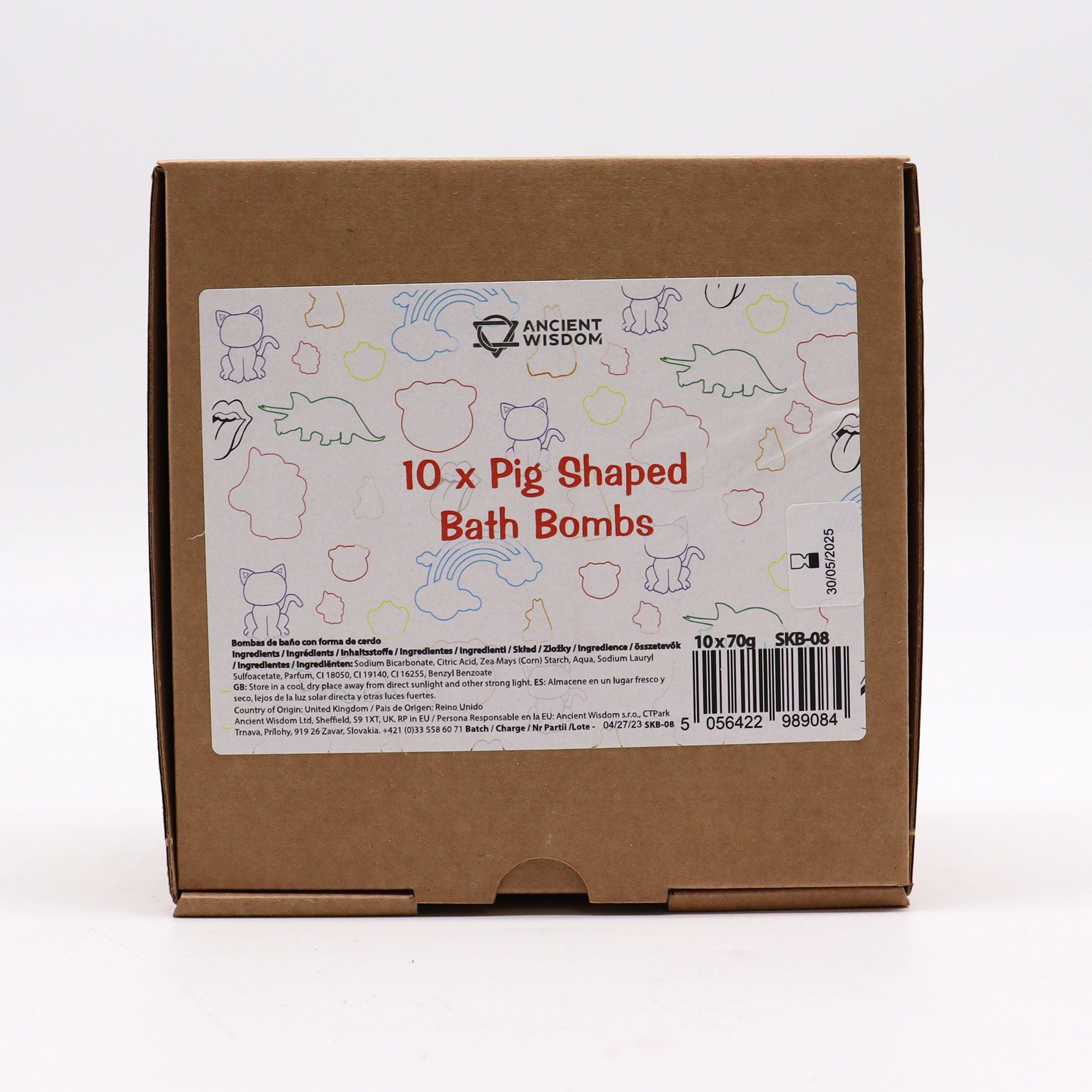 Pig Bath Bomb 70g with Vanilla Cupcake Scent for Kids Fun