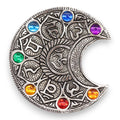 Seven Chakra Moon Incense Holder with Vibrant Chakra Design