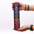 Soapstone Square Tower Incense Holder with 7 Chakra Design