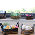 Banana Leaf & Abu Abu Raffia Basket Set of 2 for Home Storage