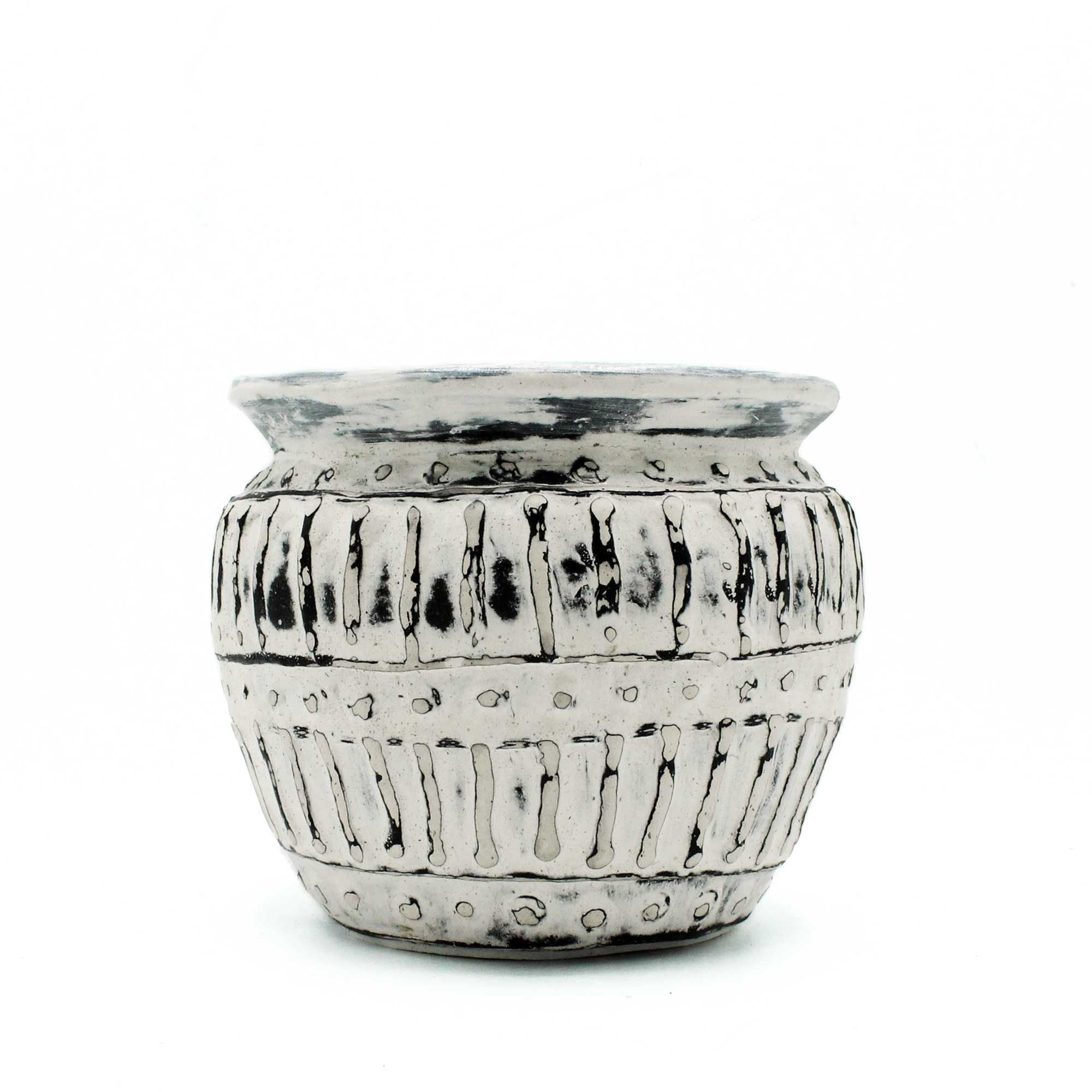 Greek Clay Plant Pot in Cream Elegant 12cm Design for Plants