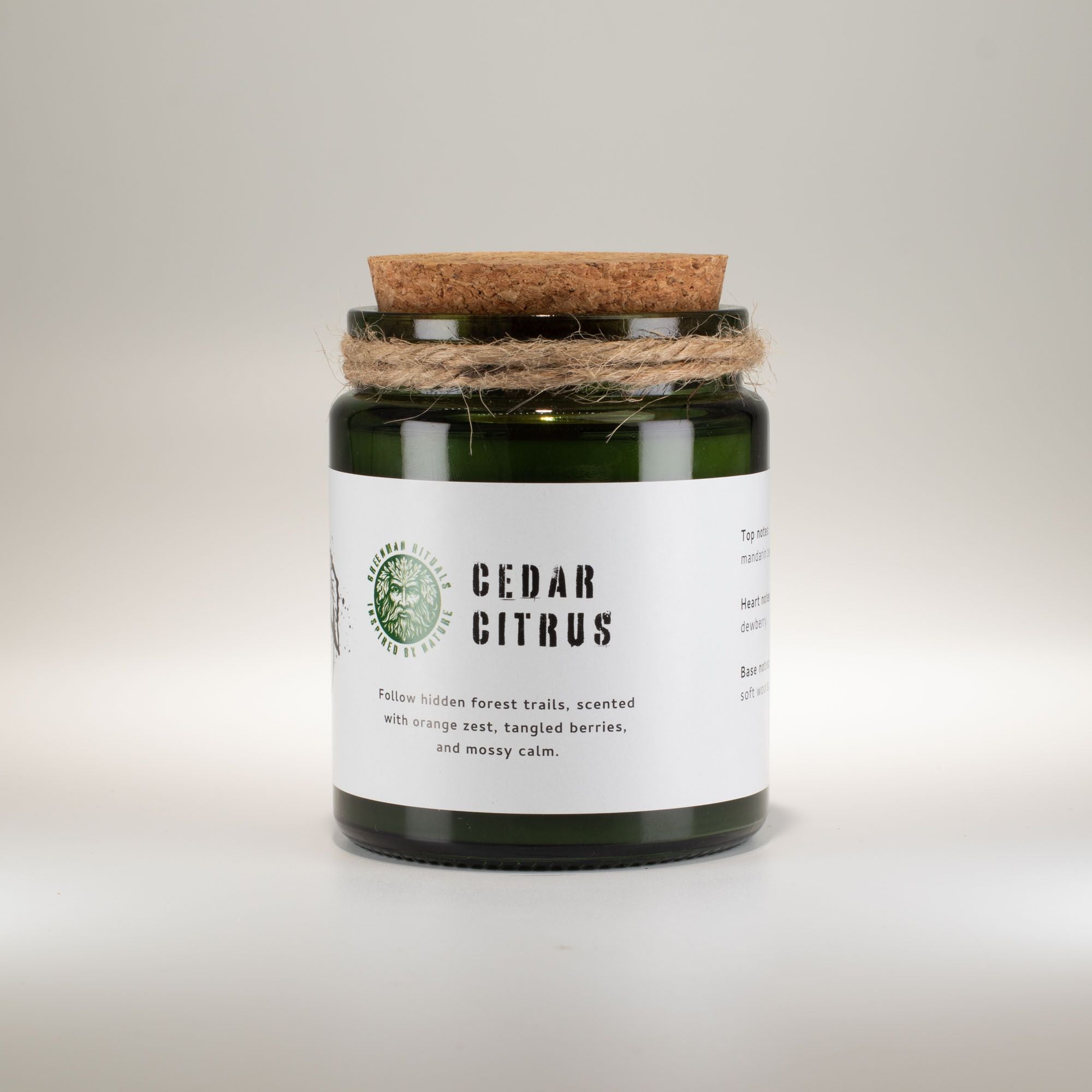 Greenman Woodwick Soy Candle Cedar Citrus in Elegant Glass Jar