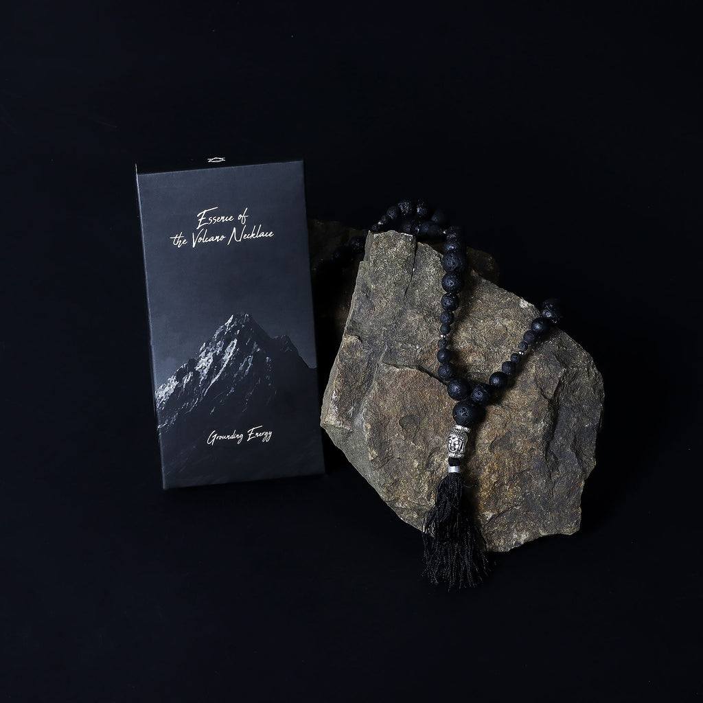 Essence of the Volcano Necklace with Silver Buddha Charm Design