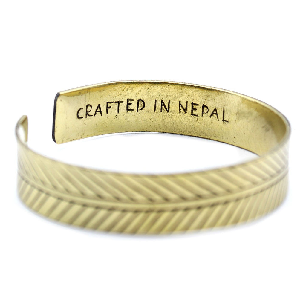 Brass Tibetan Bracelet Wide Tribal Leaf for Unique Style Statement
