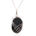 Swirl Wrapped Gemstone Necklace with Black Onyx Design