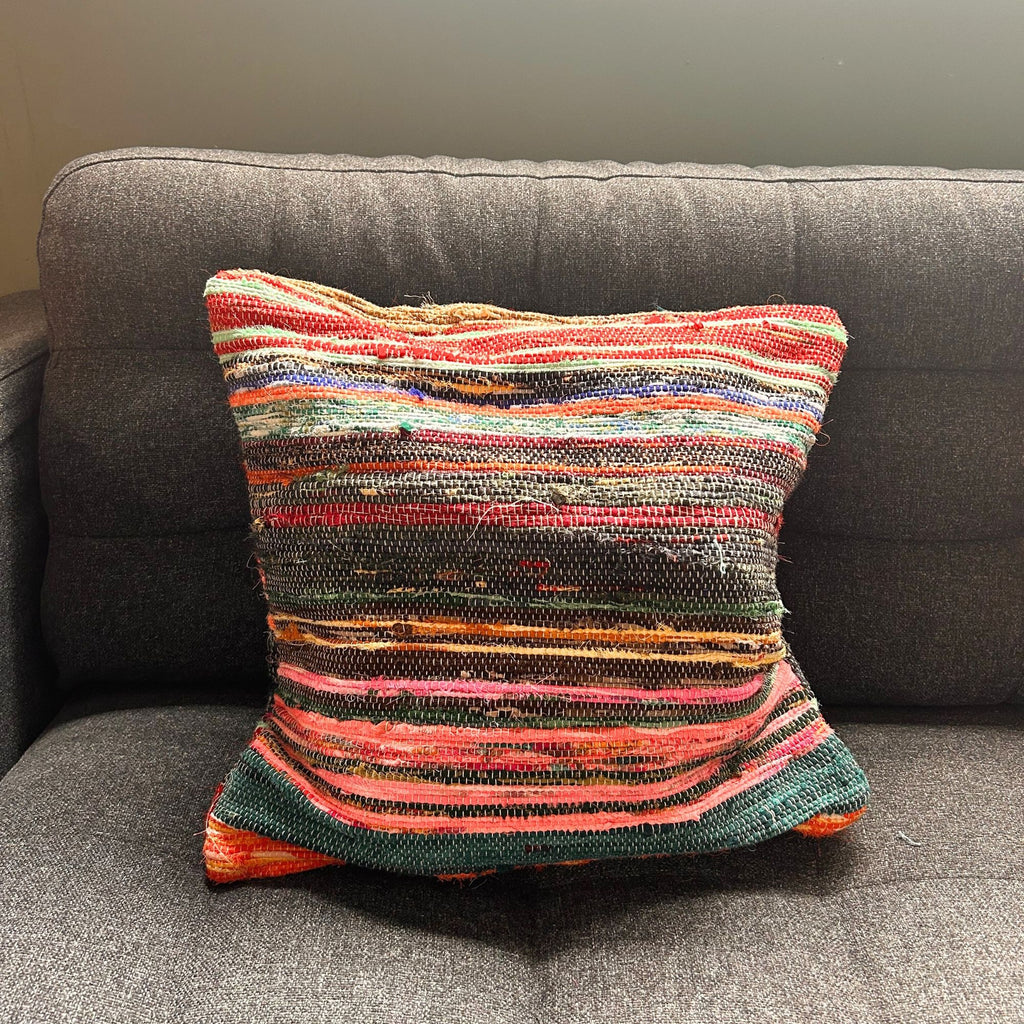 Multicoloured Rag Rug Cushion Covers for Vibrant Home Decor