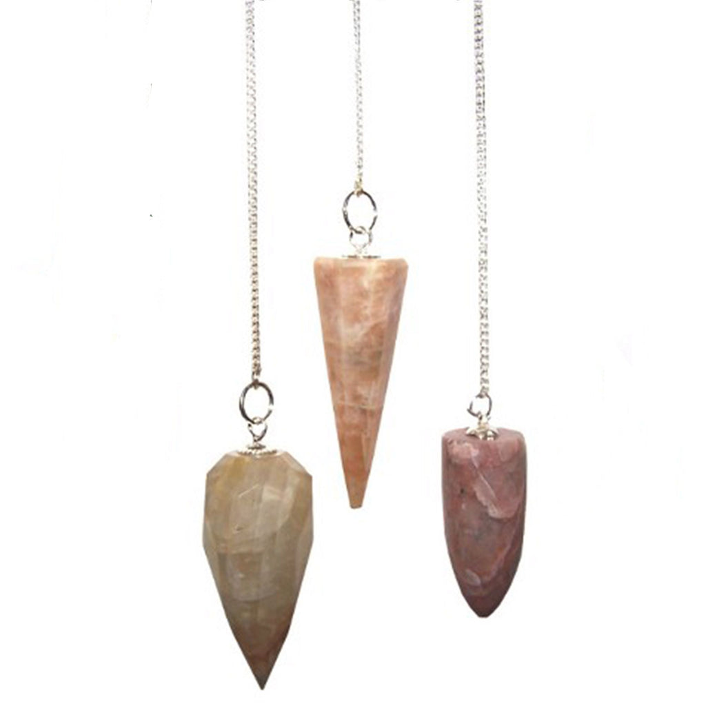 Magic Pendulum with Moon Stone and Silver Chain for Dowsing