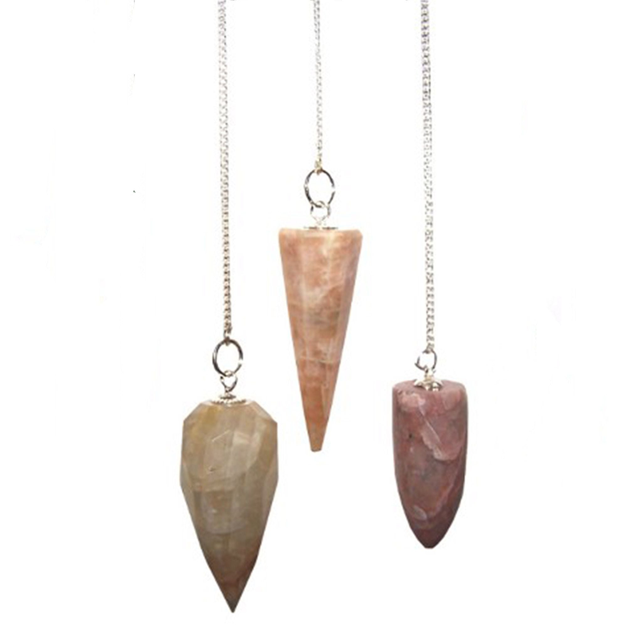 Magic Pendulum with Moon Stone and Silver Chain for Dowsing