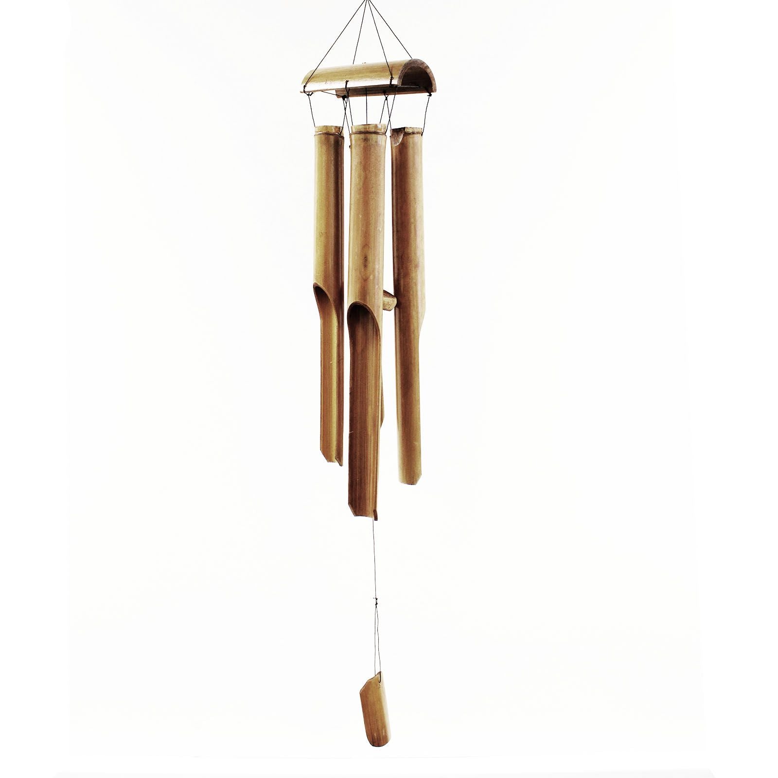 Bamboo Windchime with Natural Finish Featuring Four Large Tubes