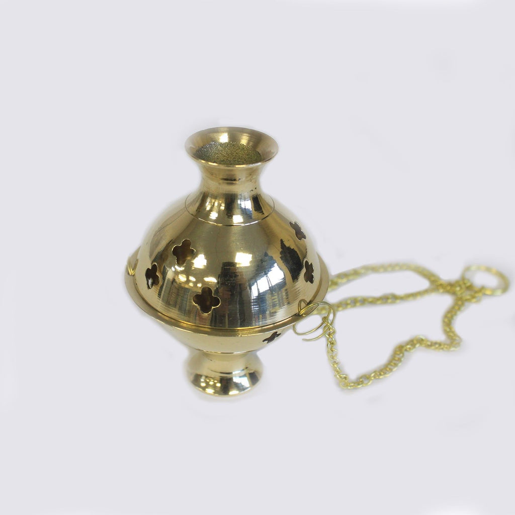 Hanging Brass Incense Burner for Elegant Home Décor and Rituals