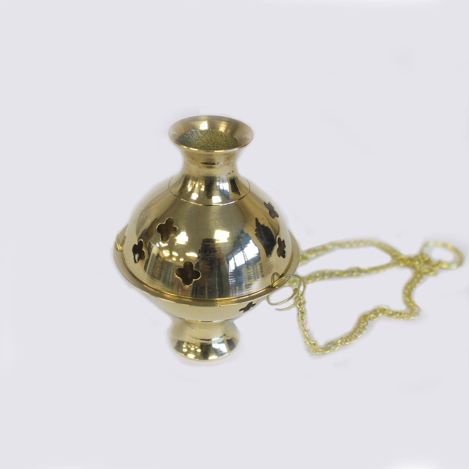 Hanging Brass Incense Burner for Elegant Home Décor and Rituals