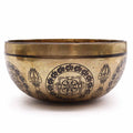 Tibetan Healing Engraved Bowl 21cm with Five Buddhas Design