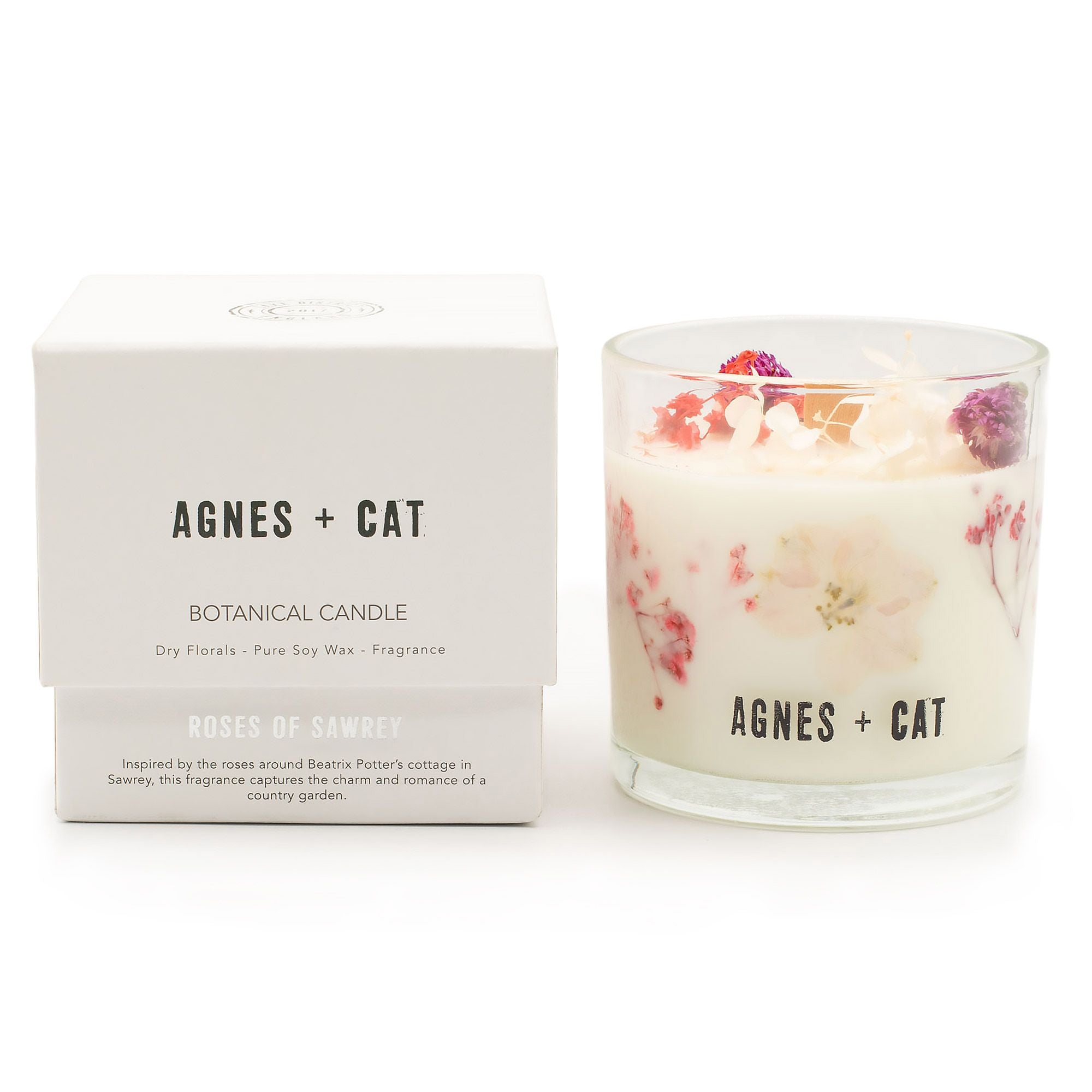Agnes + Cat Botanical Soy Wax Candle - Roses Of Sawrey