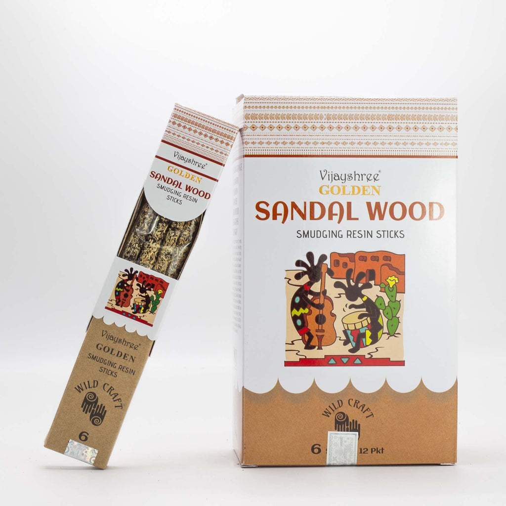 Golden Sandal Wood Smudging Resin Sticks 30g for Calm Spaces