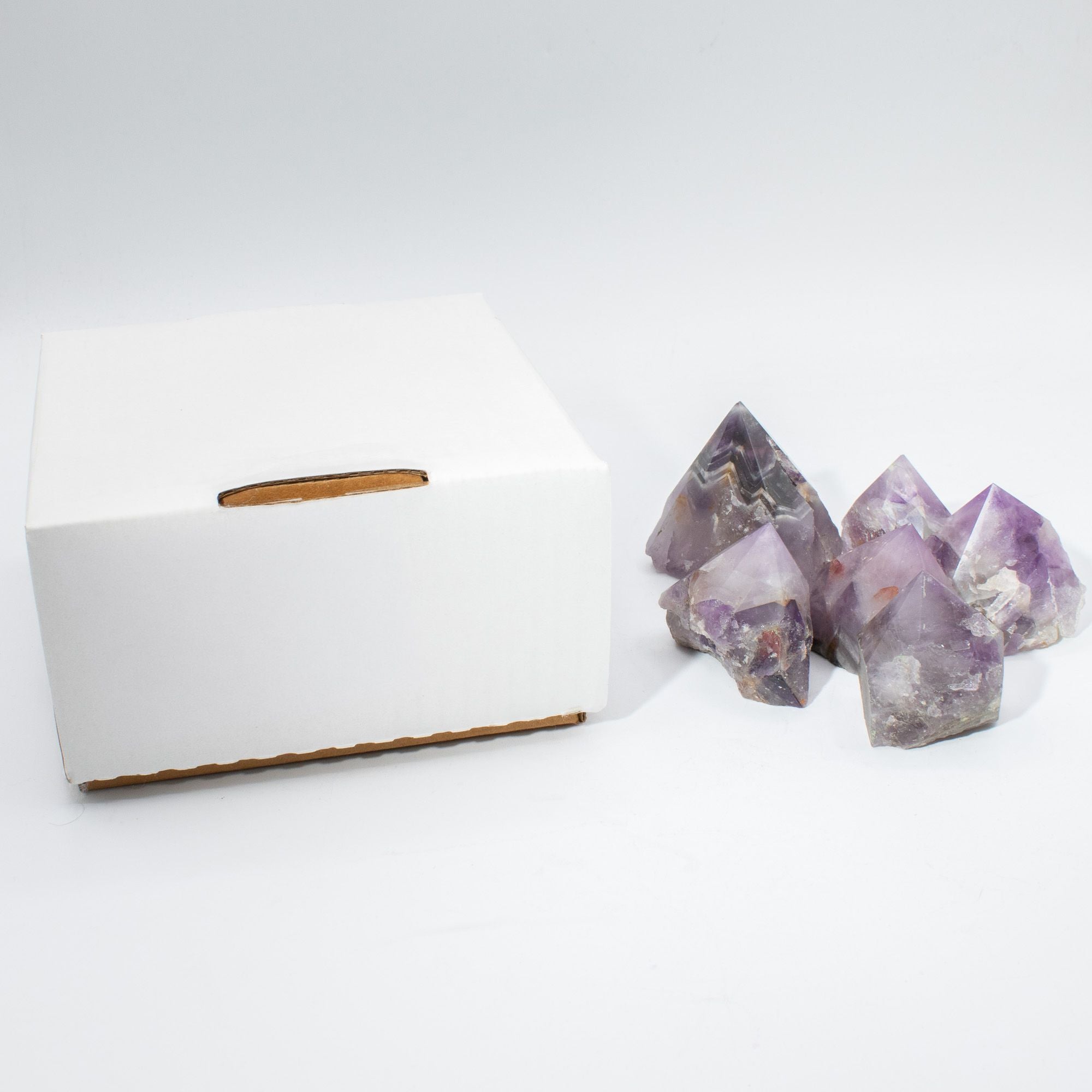 Amethyst A Grade Gemstone Top Polished Points Set of 5 to 6 Pieces