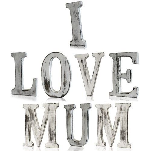 Shabby Chic Letters I LOVE MUM for Personalised Home Decor