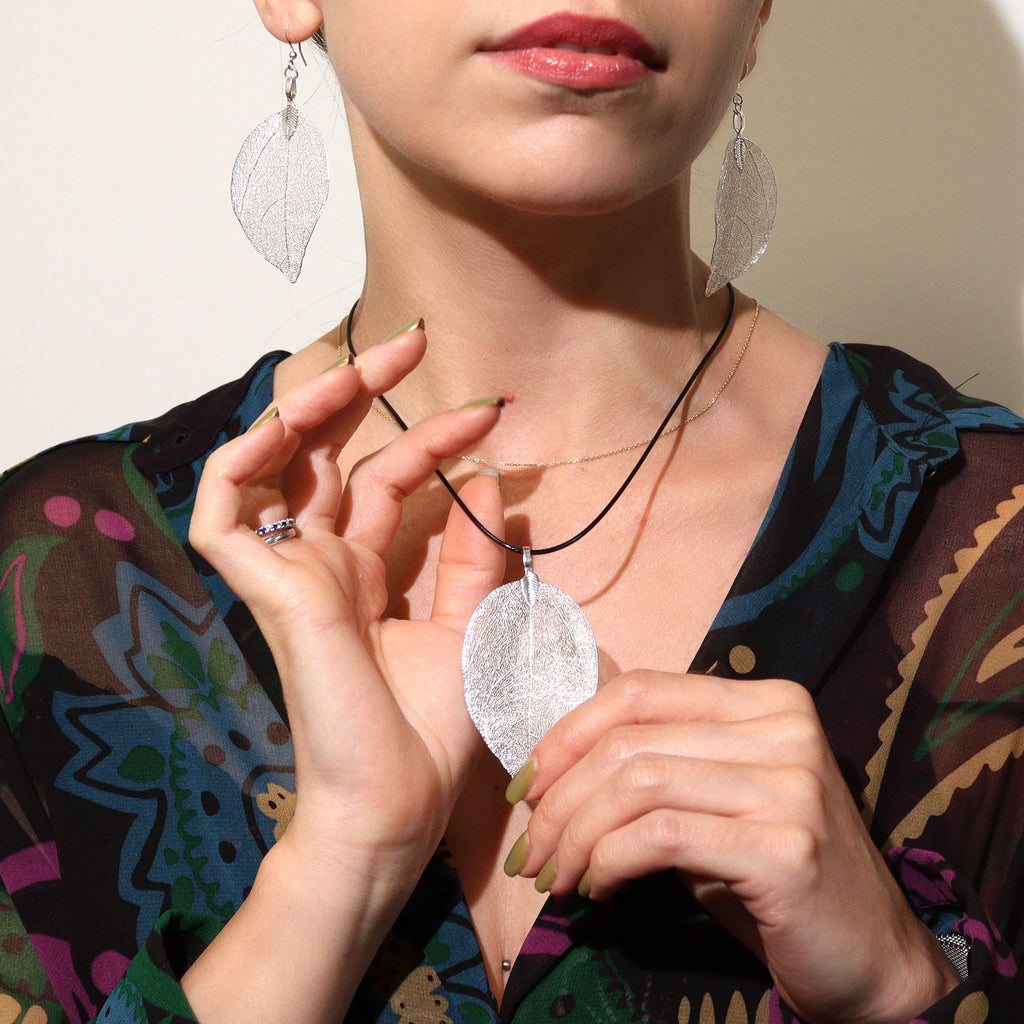 Bravery Leaf Necklace Unique Silver Leaf Jewellery for Nature Lovers