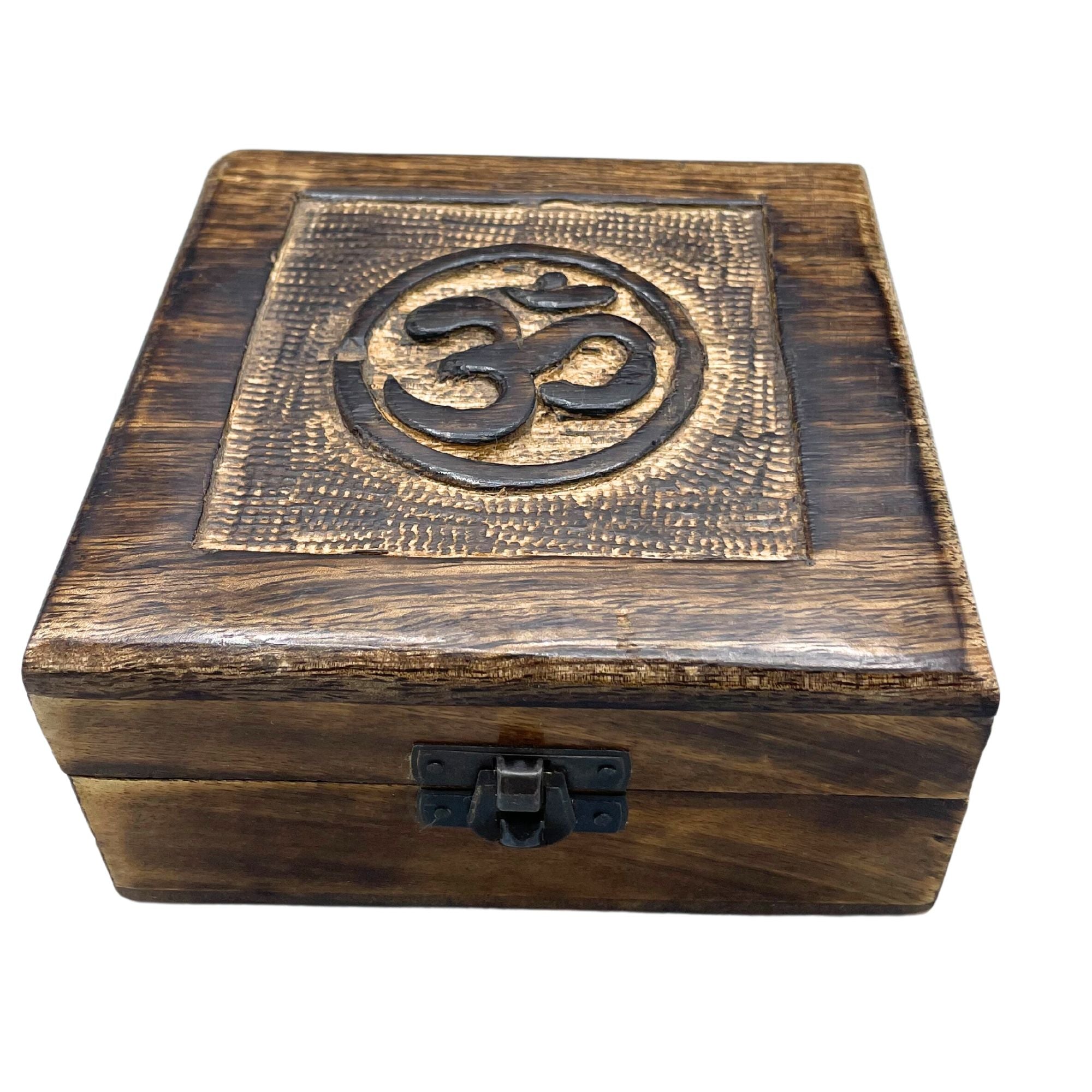 Square Wooden Keepsake Box 13x13x6cm with Elegant Design