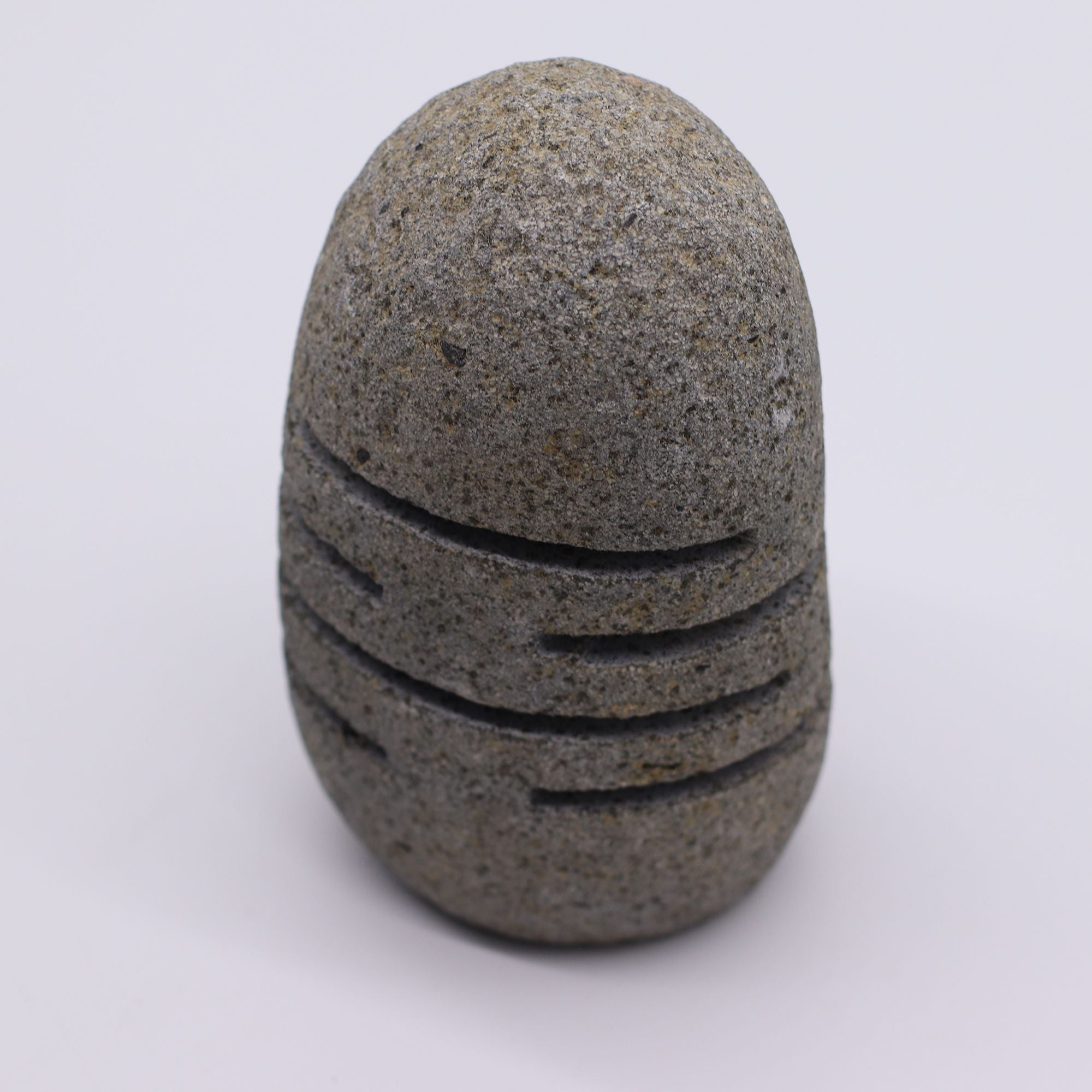 Natural Riverstone Candle Holder with Unique Standing Stone Design