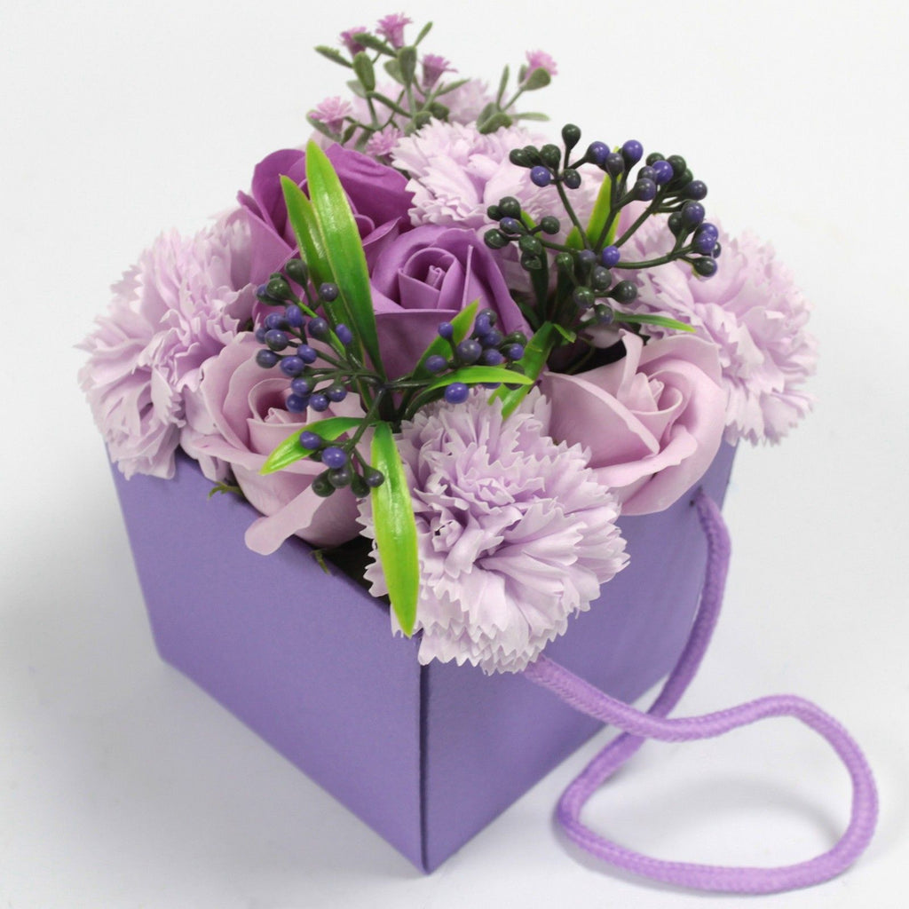 Soap Flower Bouquet with Lavender Rose and Carnation Design